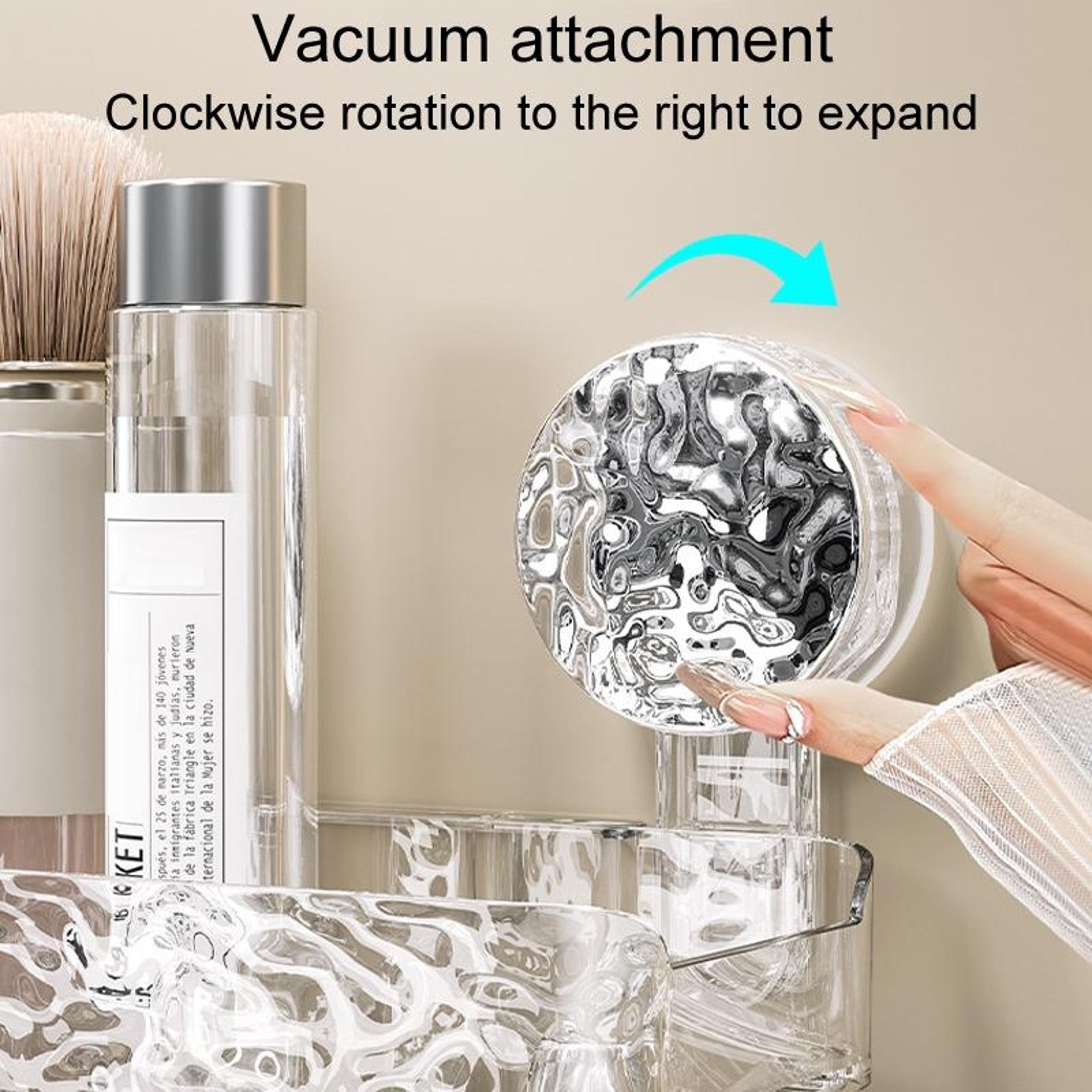 No Drill Bathroom Suction Shelf Wall Mounted Shower Organizer Rack 7