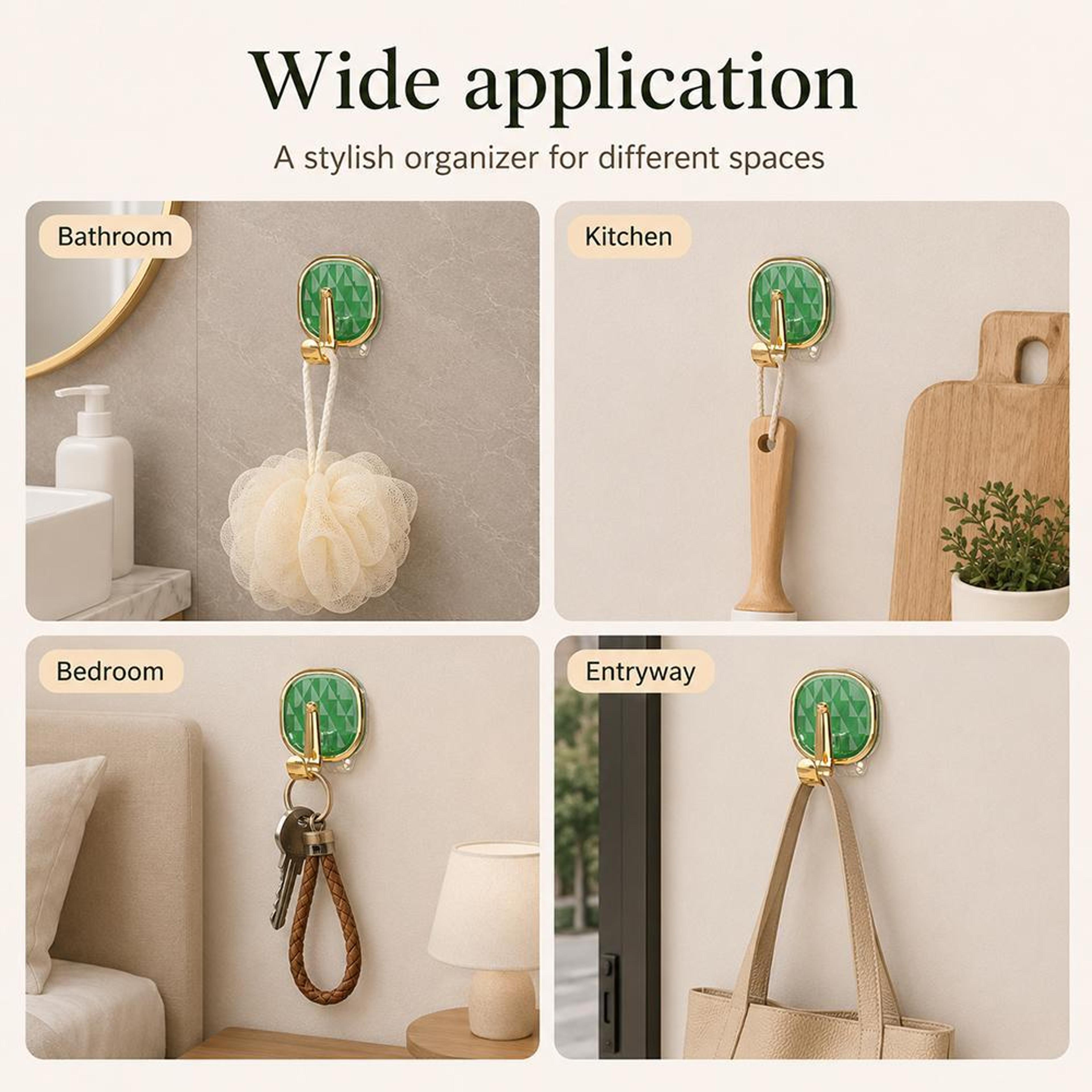 CrystalClear Heavy Duty Adhesive Wall Hooks No Drill Traceless Coat  Towel Hangers 7