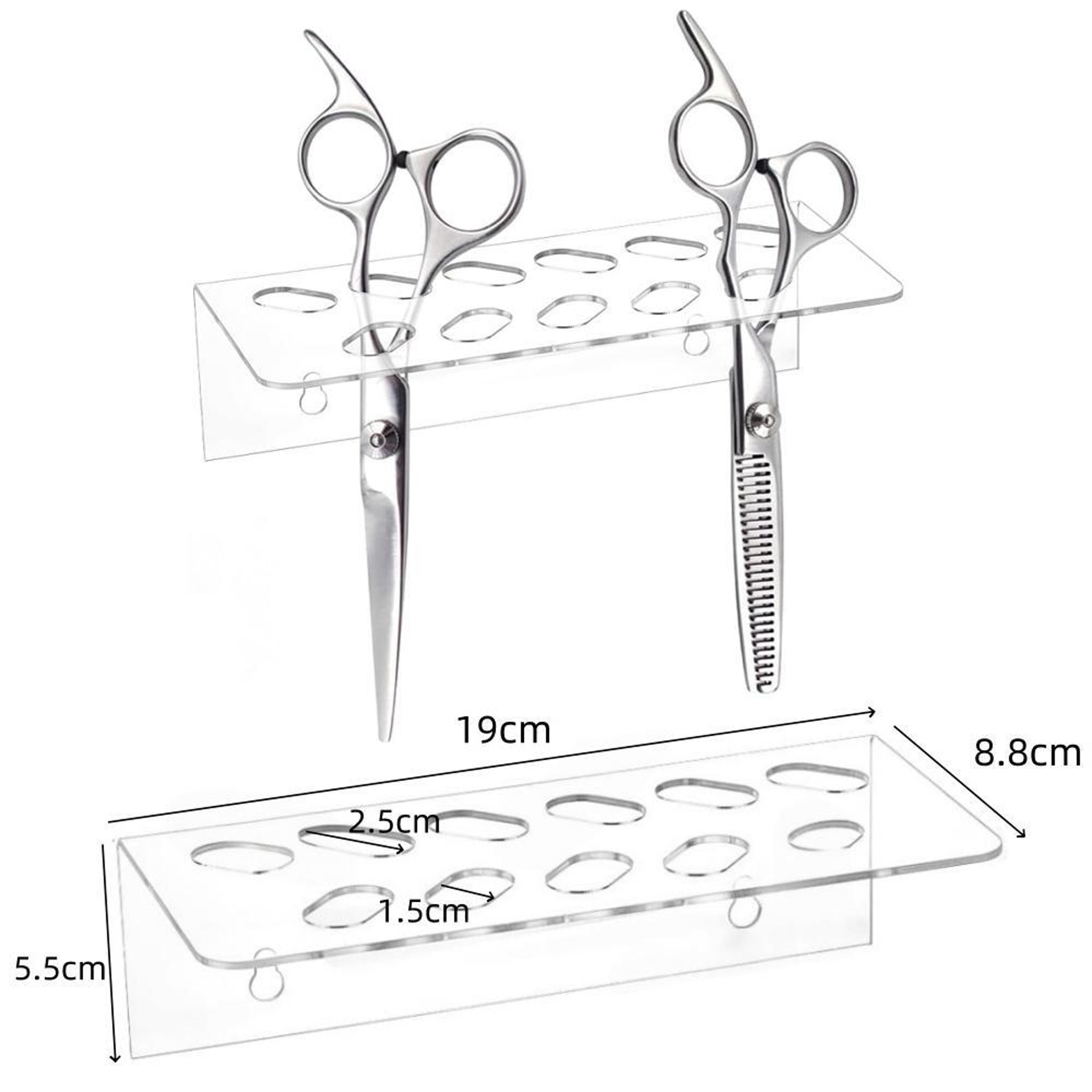 Acrylic Wall Mounted Scissor Holder Organizer For Barber  Salon Tools 2