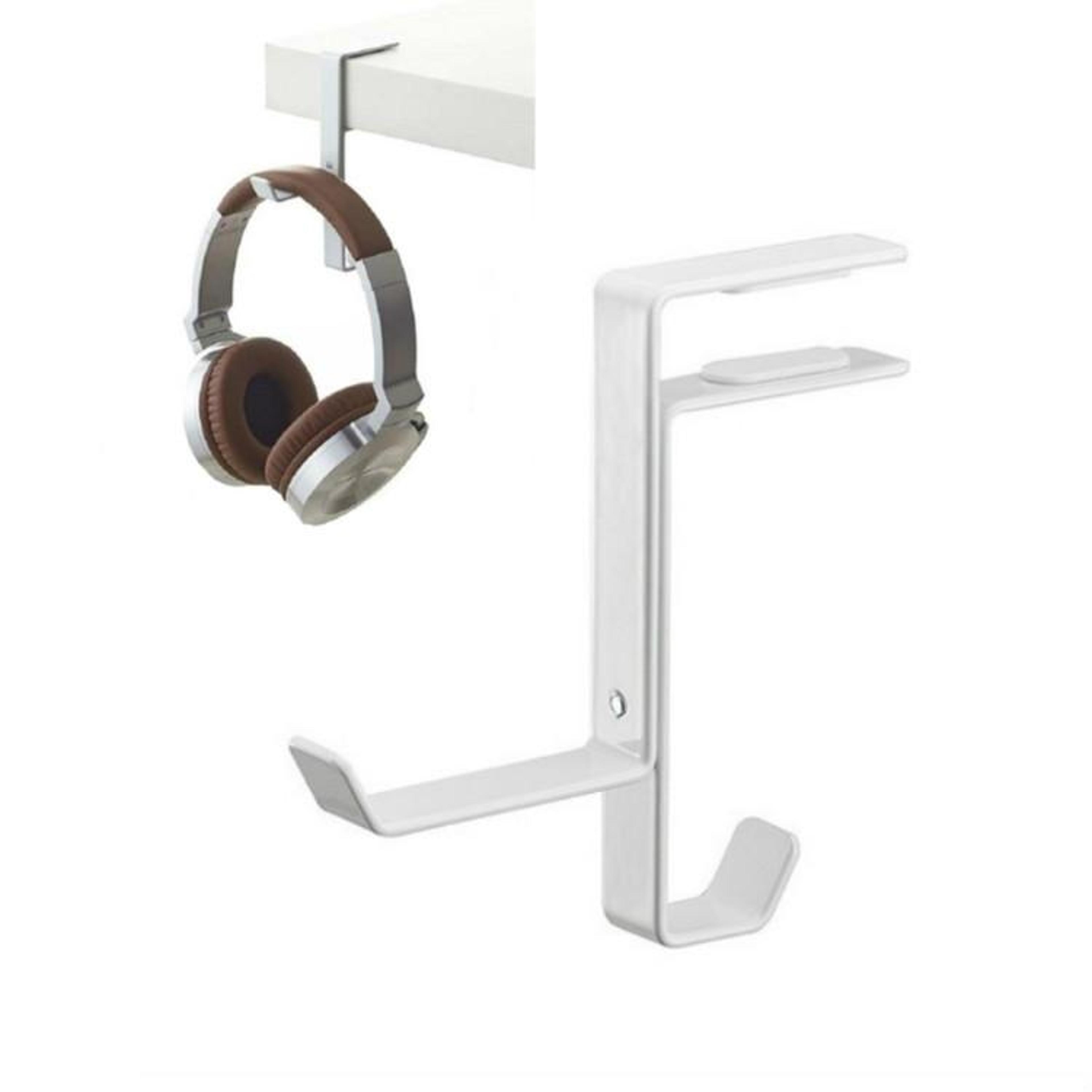 spacesaver metal headphone stand & desk bag hanger for gaming headsets and office organization