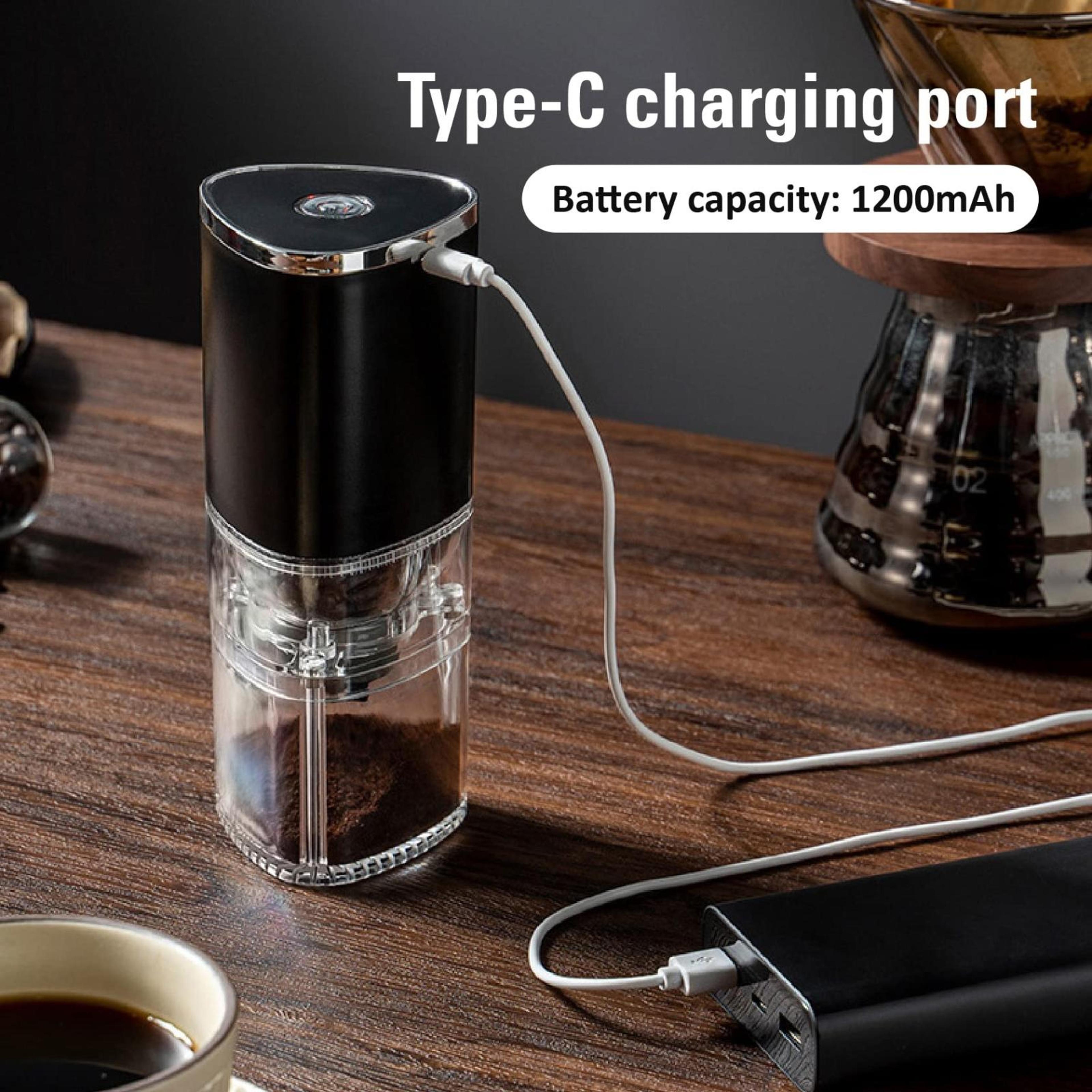 Portable Electric Coffee Grinder With Stainless Steel Blades  Adjustable Grind 7