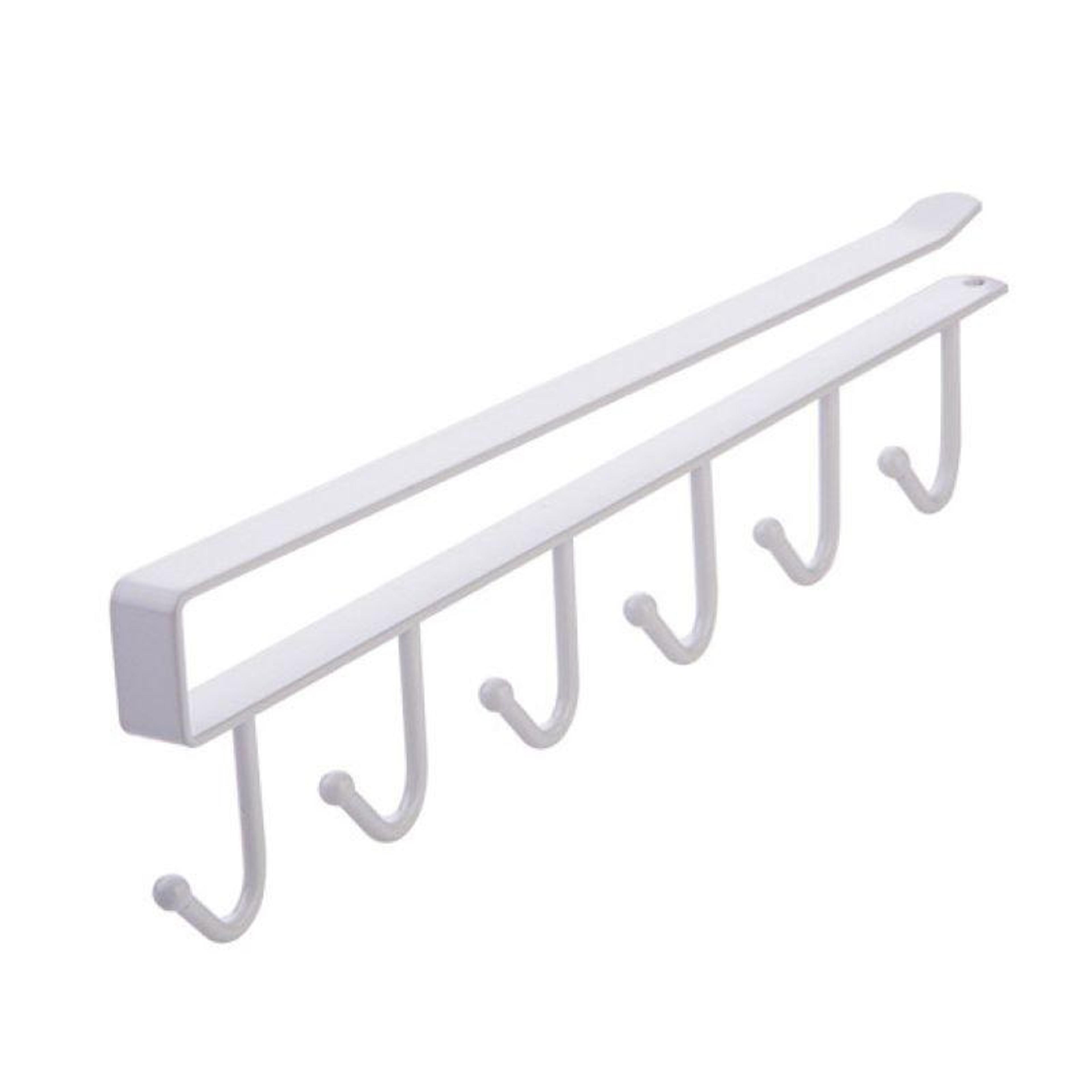 Space Saving Under Cabinet Mug Holder With Hooks Iron Cup  Kitchen Organizer Rack 0