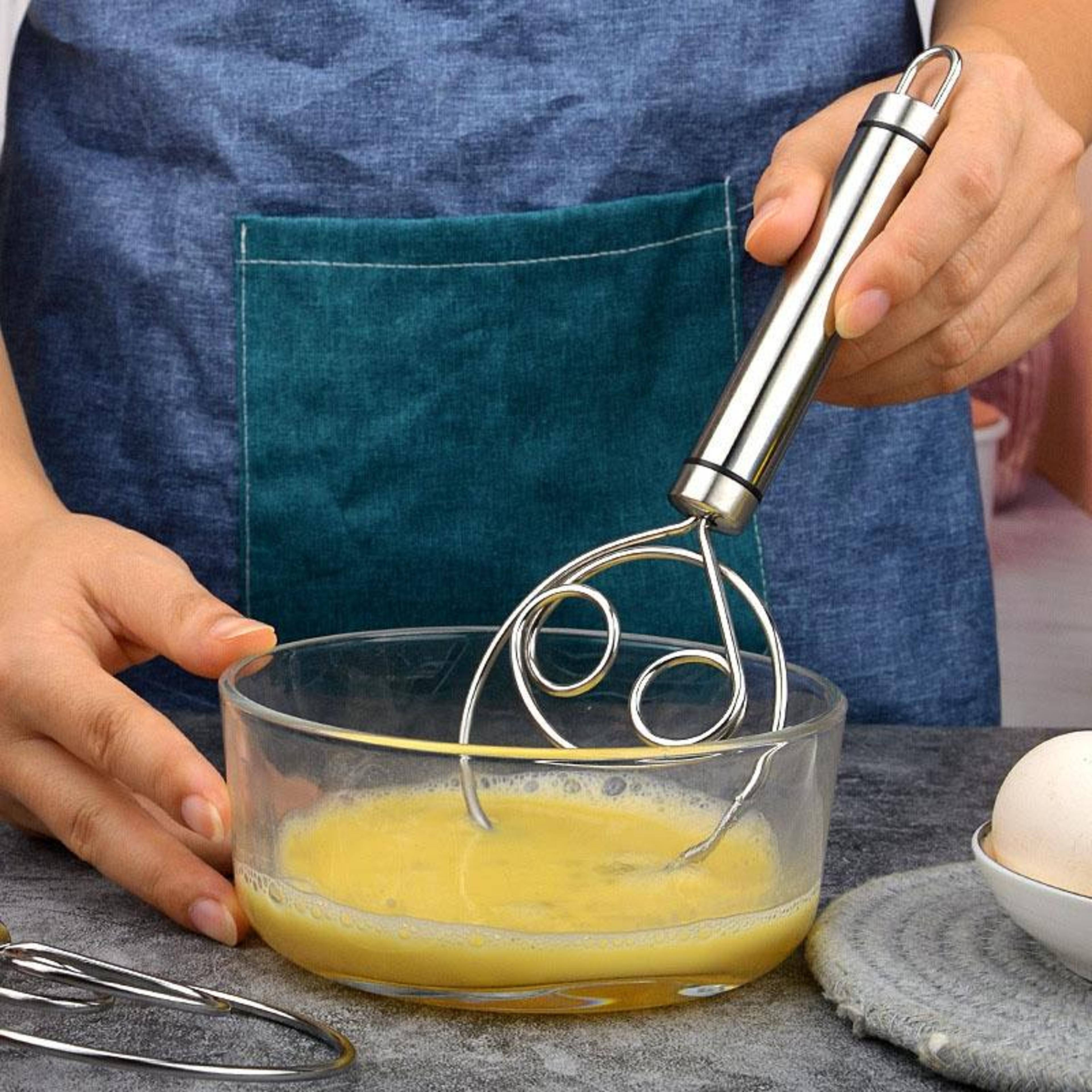 Premium Stainless Steel Dough Whisk For Bread Pasta  Baking Mixes 5