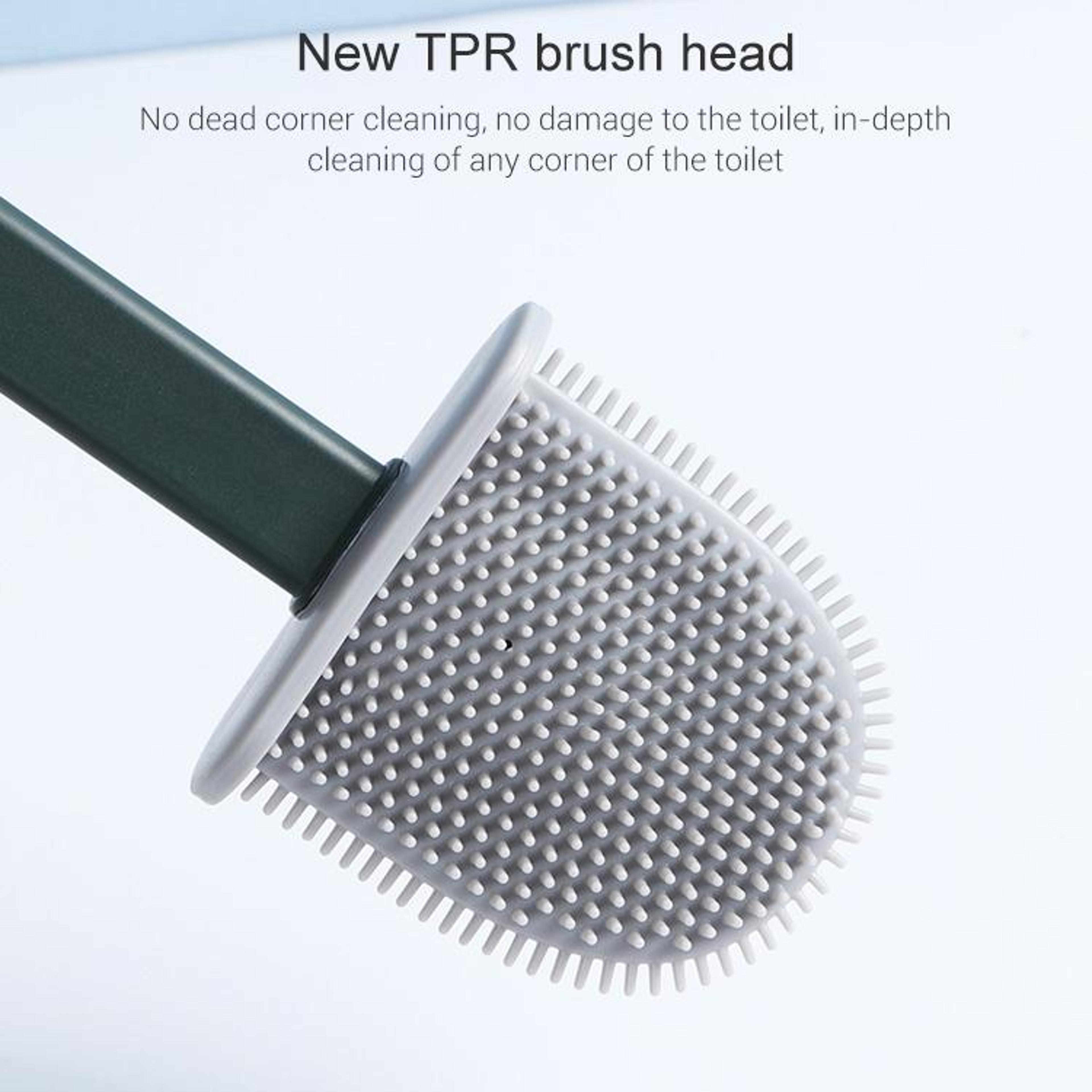 Silicone Toilet Brush With Long Handle  Deep Gap Cleaning Design 2