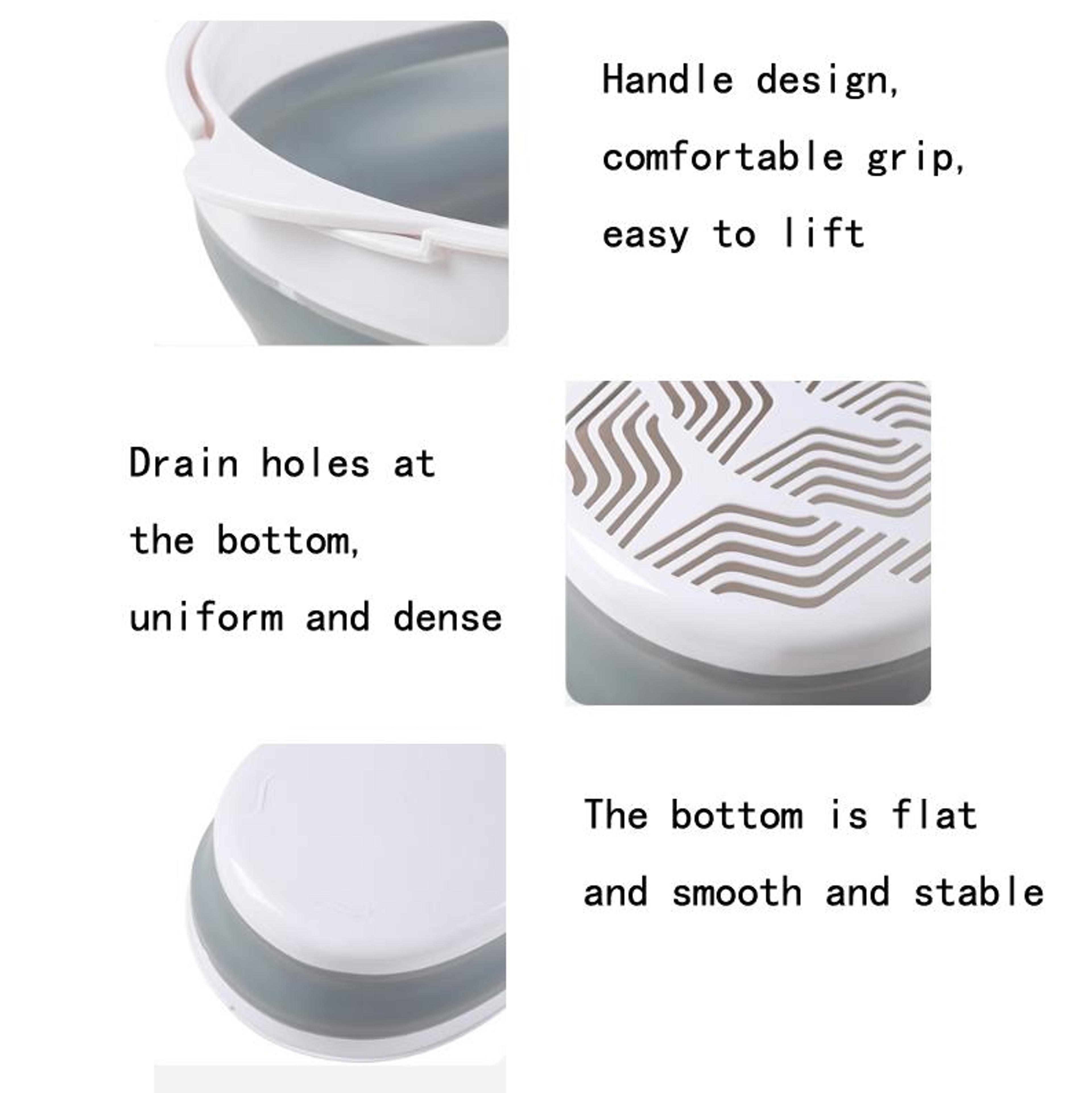 Double Layer Foldable Drain Washing Basket Set Collapsible Colander  Vegetable Washing Basket 4