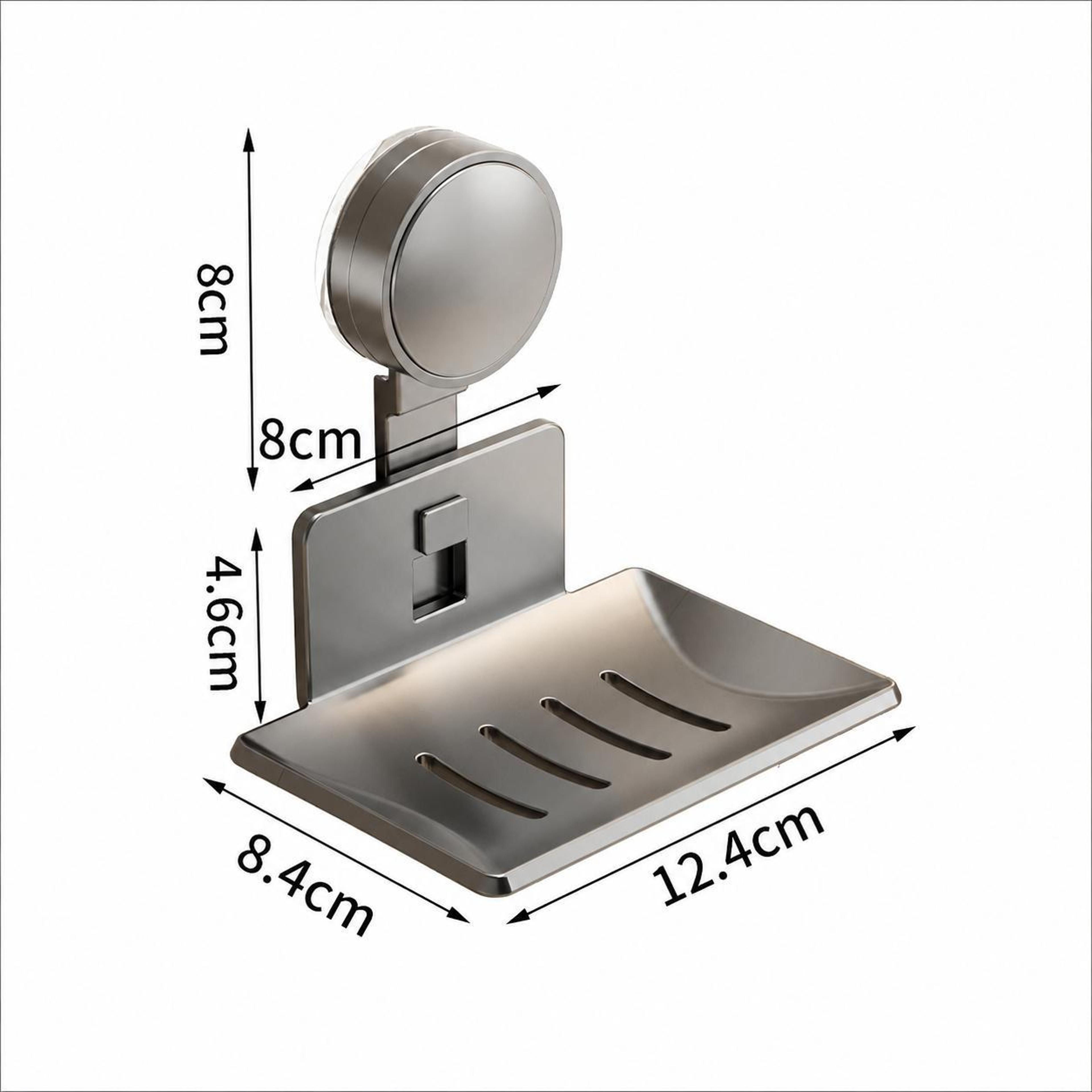 No Drill Suction Cup Soap Holder Drainable Wall Mounted Bathroom Storage Tray 12