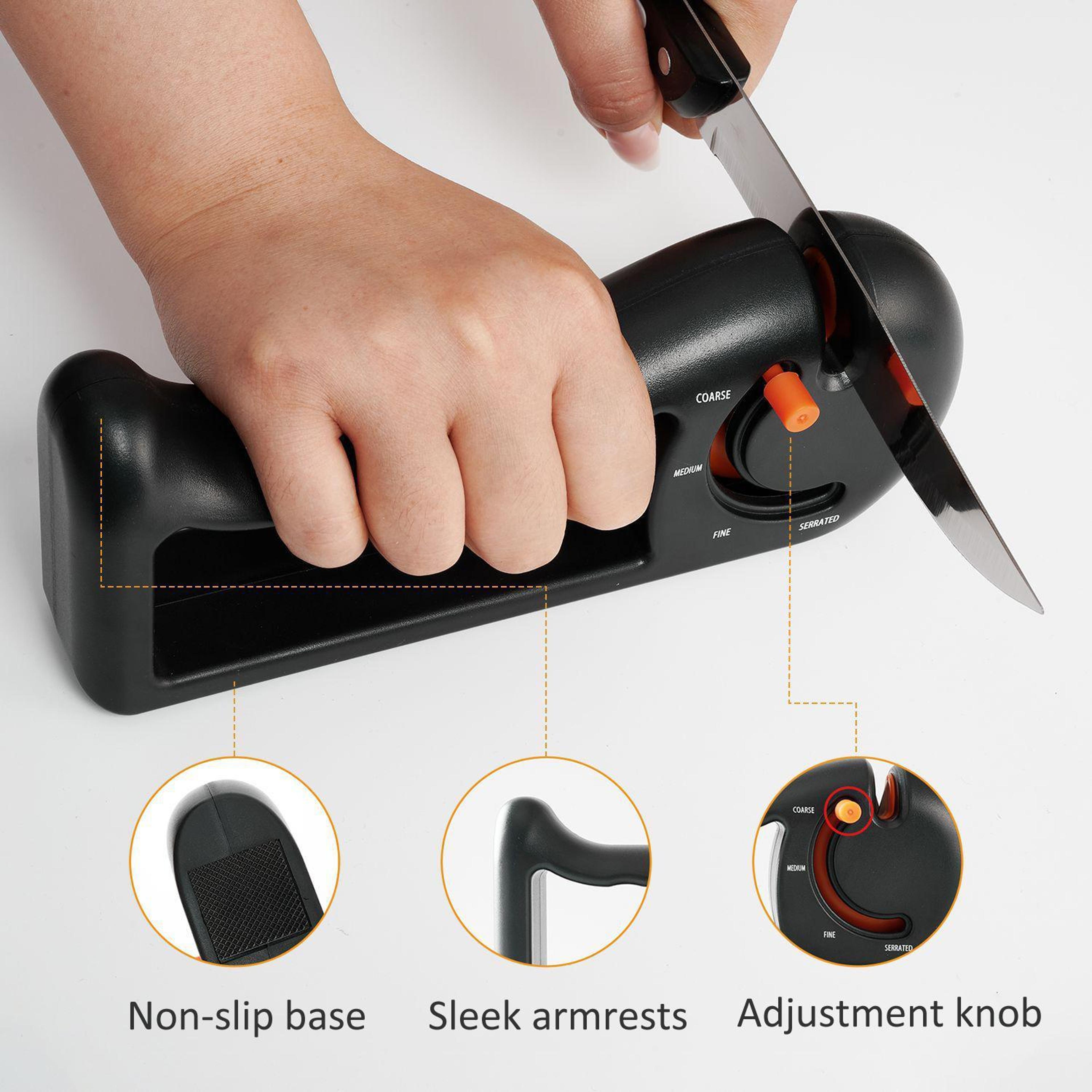 Rotating Knife Sharpener For Knives  Scissors Coarse Medium Fine Serrated 3