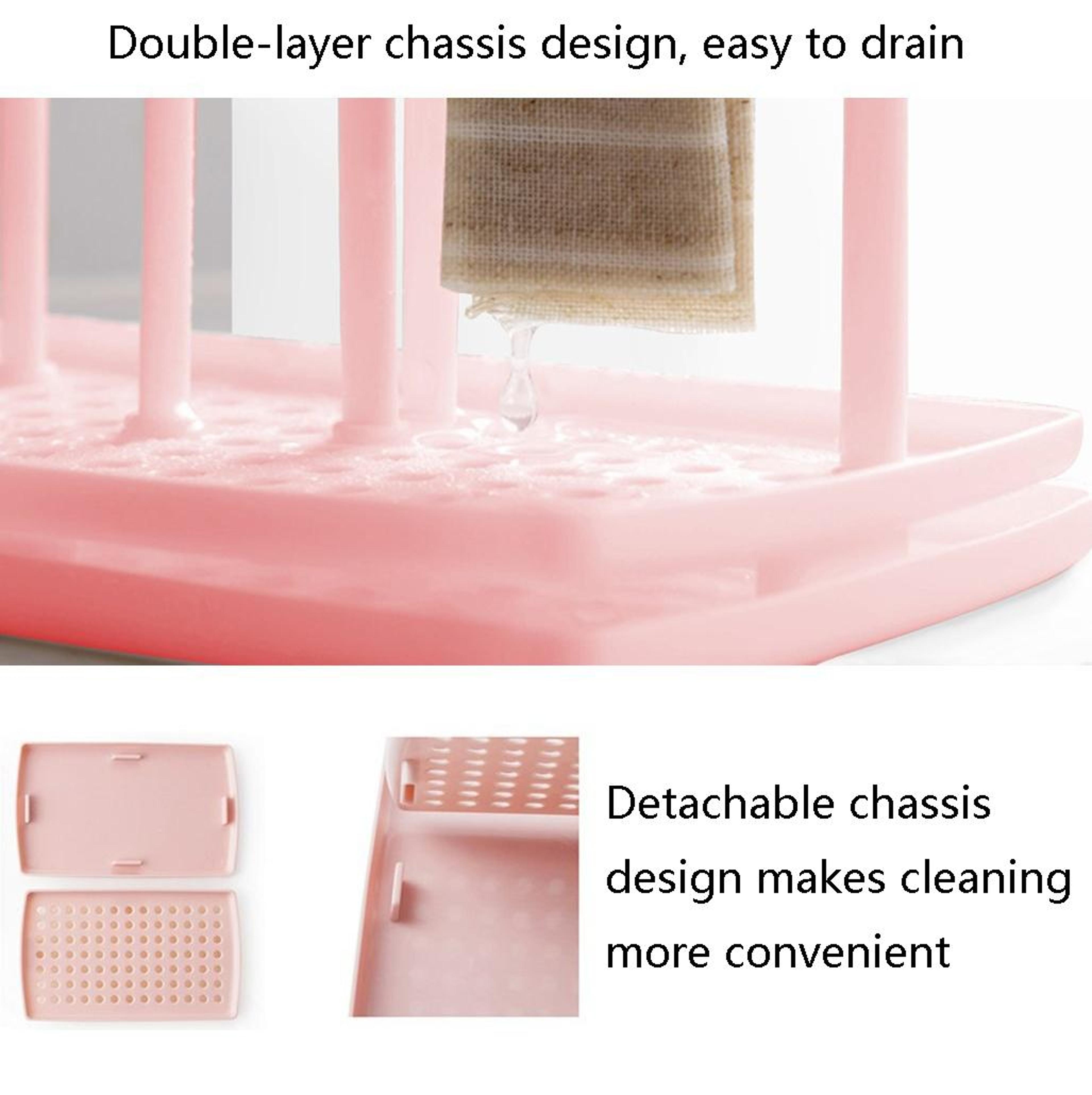 White Kitchen Sink Organizer Sponge Holder  Dishcloth Drain Rack Space Saving Kitchen Caddy 3