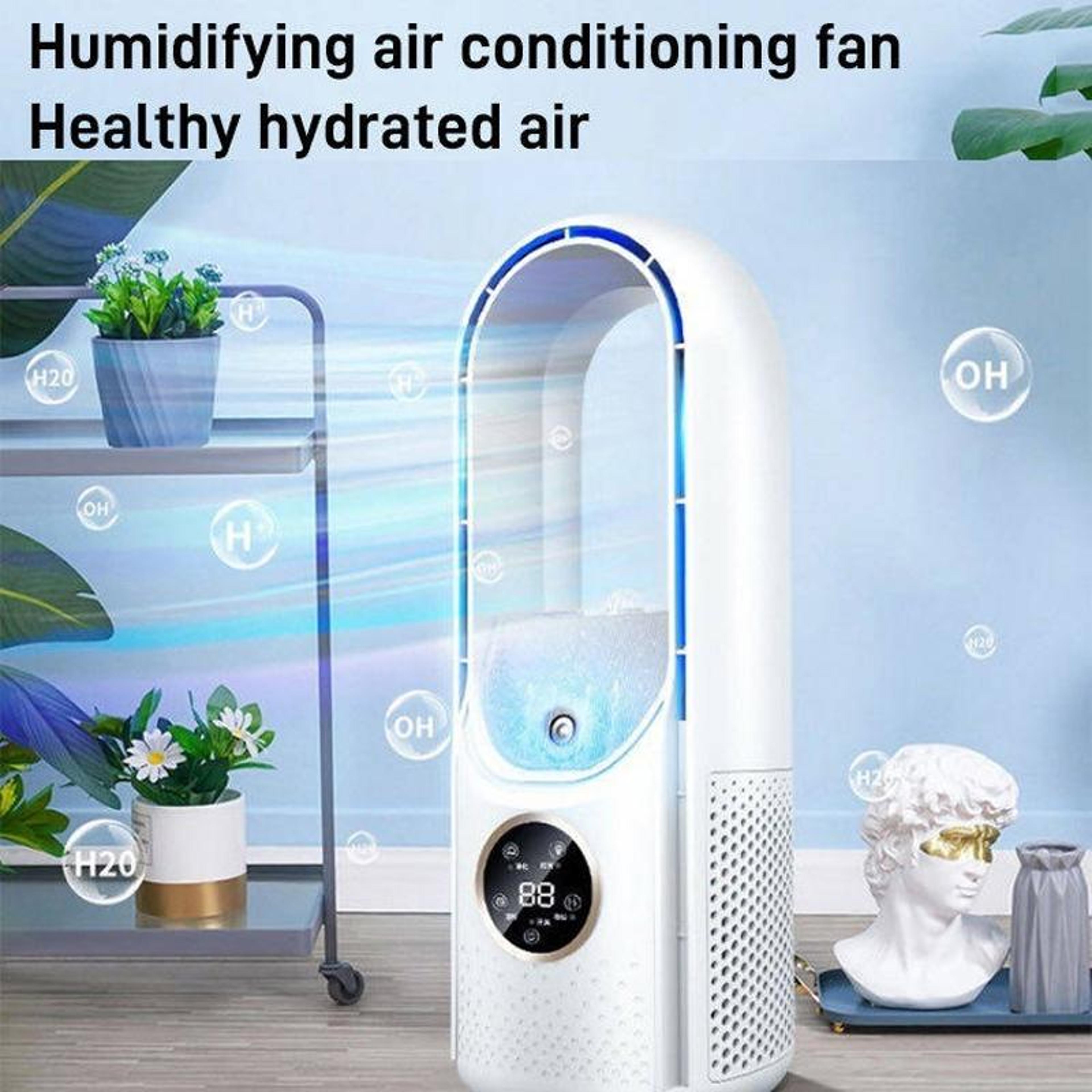 Bladeless Desk Humidifying Fan With LED Light 6 Speed USB Quiet Cooling  Timer 3