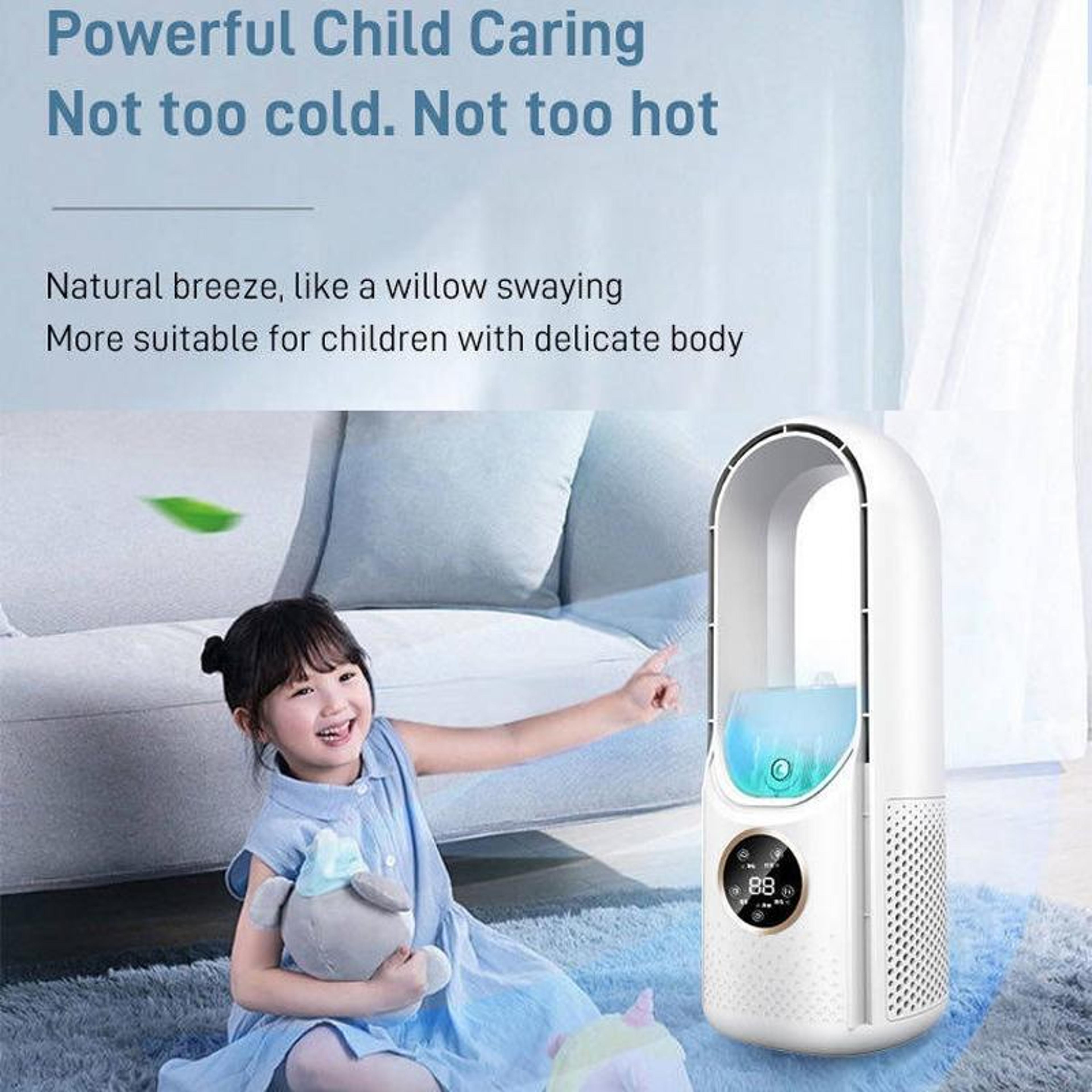 Bladeless Desk Humidifying Fan With LED Light 6 Speed USB Quiet Cooling  Timer 6