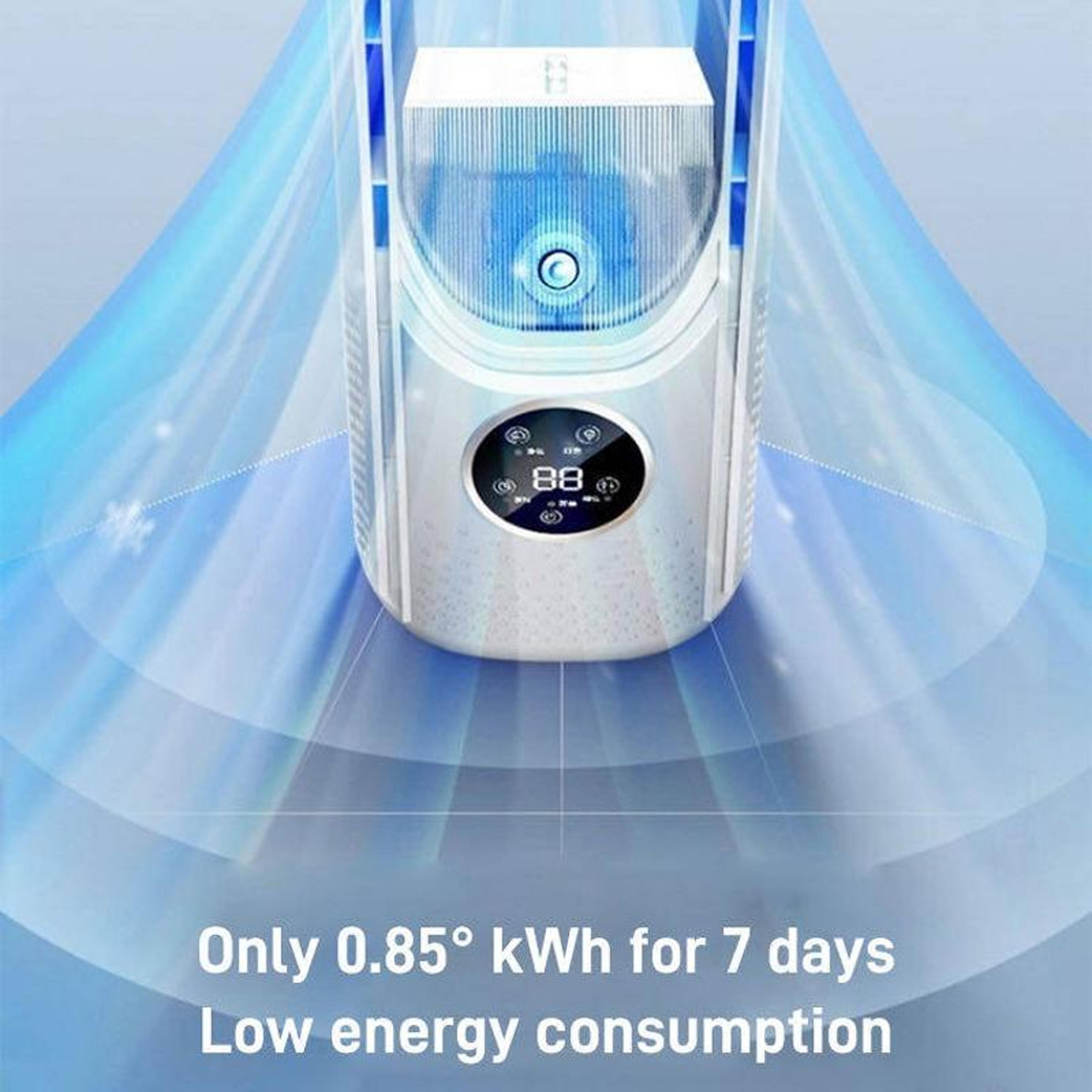 Bladeless Desk Humidifying Fan With LED Light 6 Speed USB Quiet Cooling  Timer 8