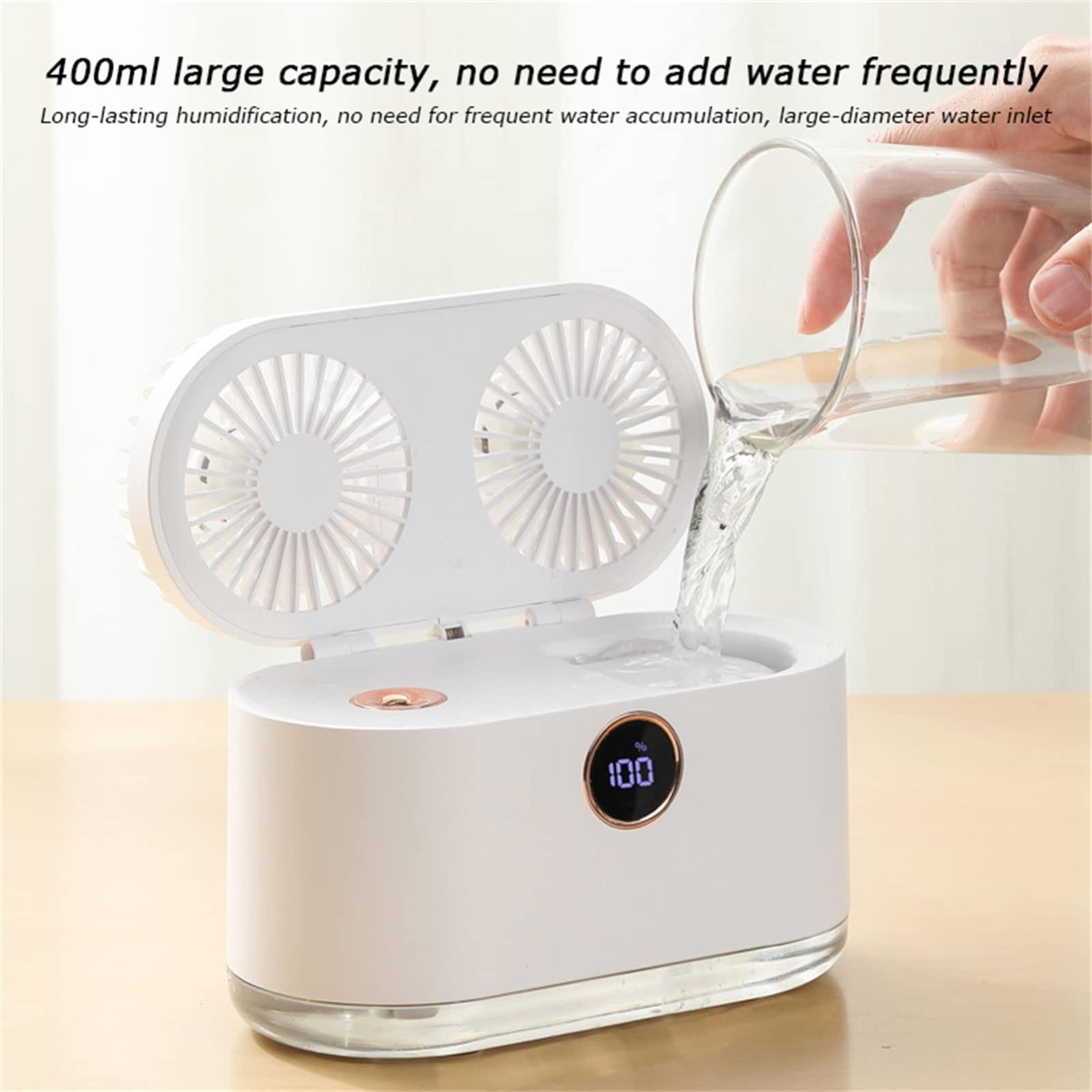 Dual Leaf USB Misting Desktop Air Cooler With Humidifier  Night Light 4
