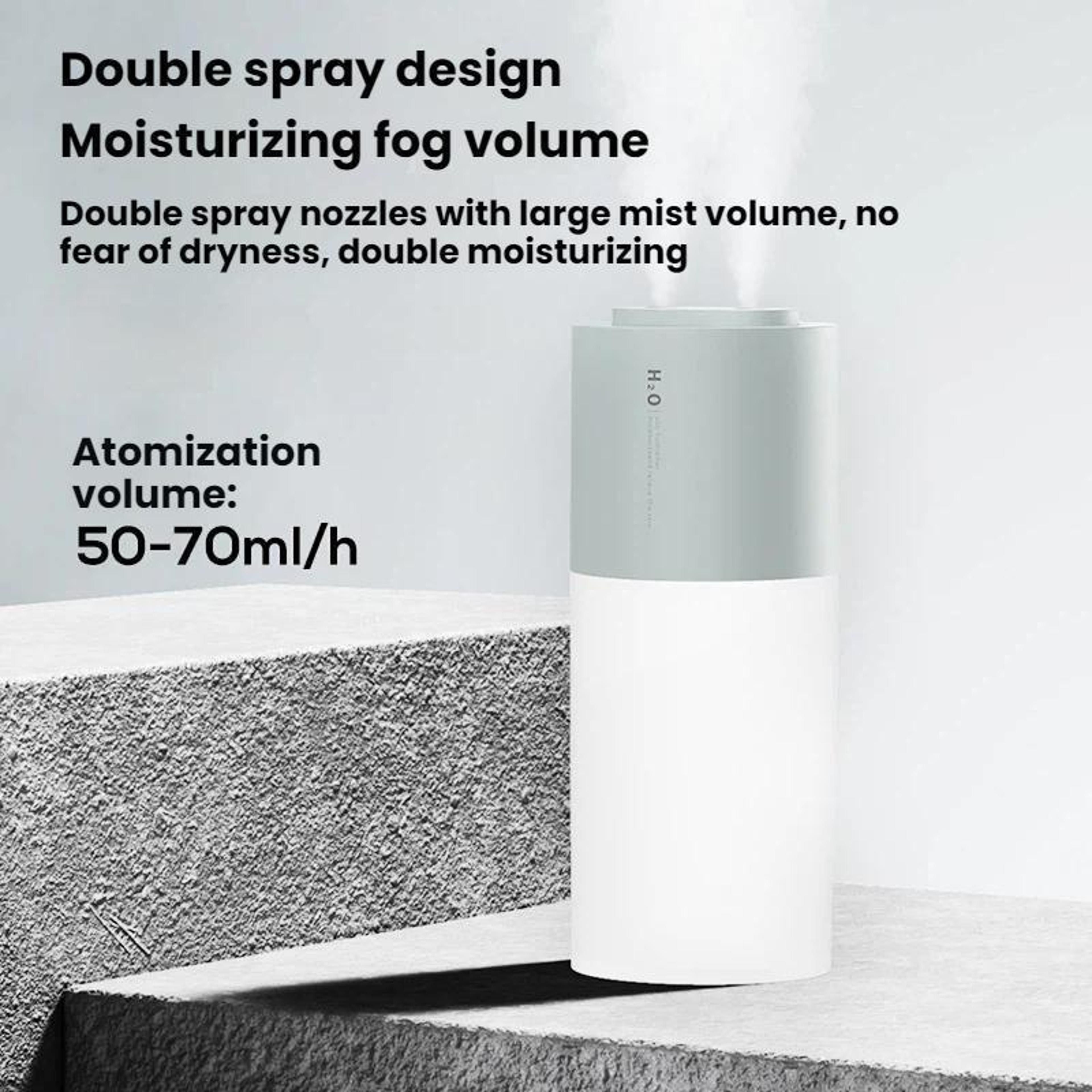 Portable Dual Spray USB Humidifier With Night Light Mini Desk Air Moisturizer Pink 3