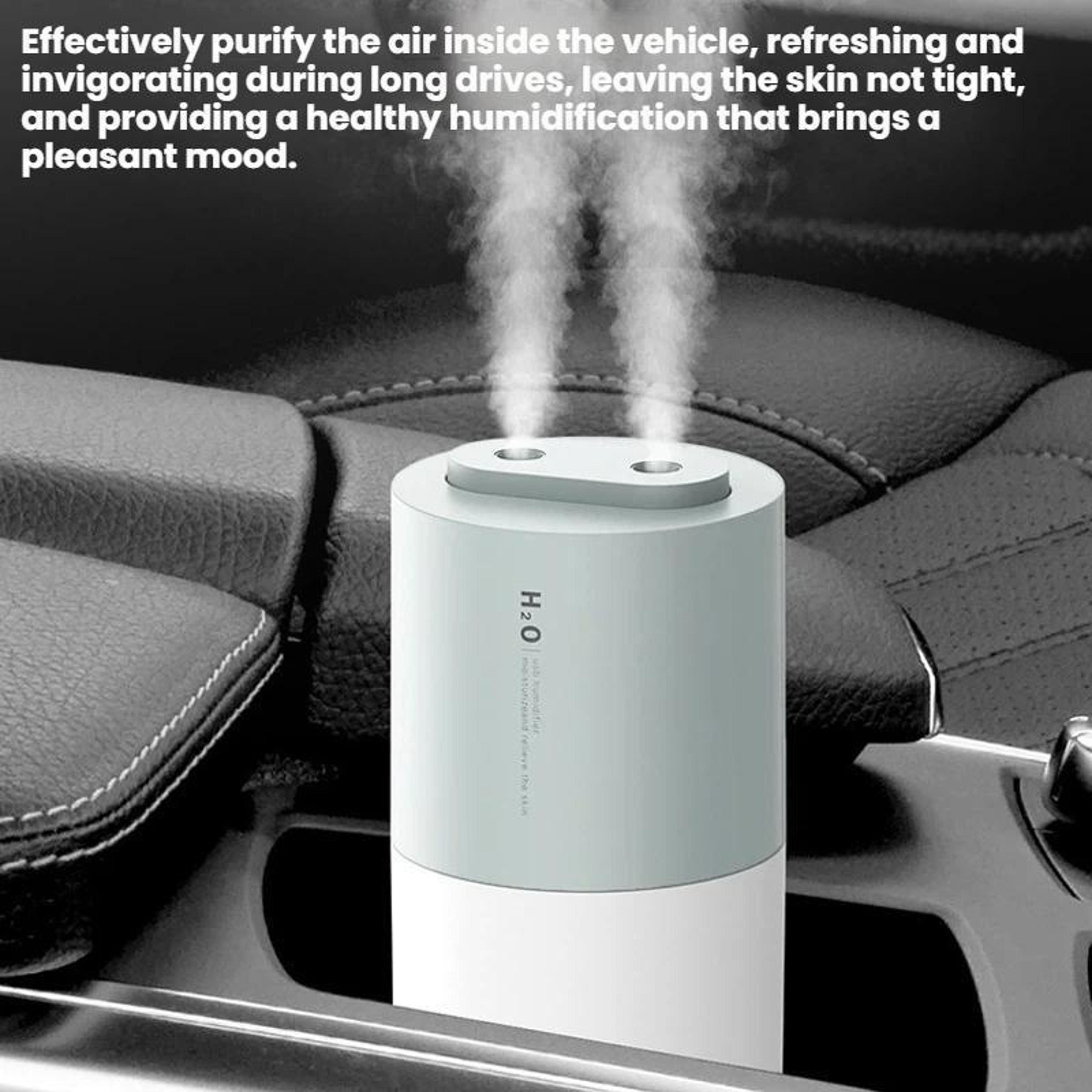 Portable Dual Spray USB Humidifier With Night Light Mini Desk Air Moisturizer Pink 6