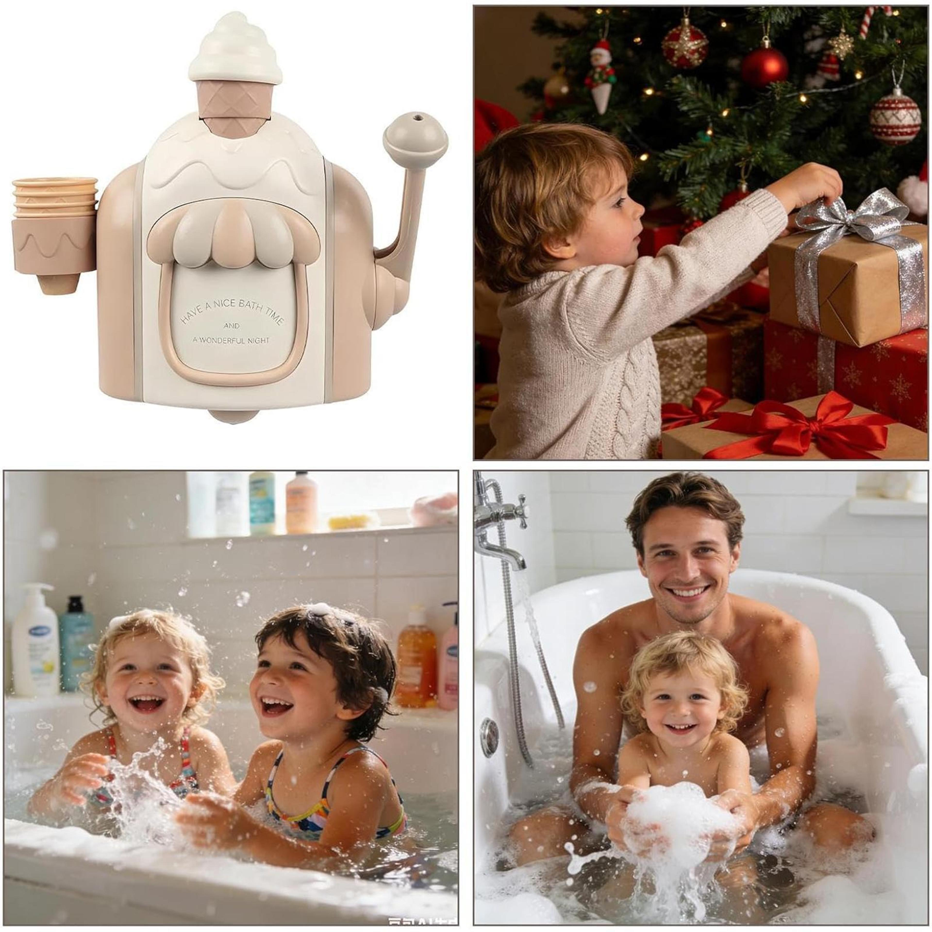 Kids Ice Cream Bubble Foam Machine Foam Bubble Maker Bath Toy For Kids 8
