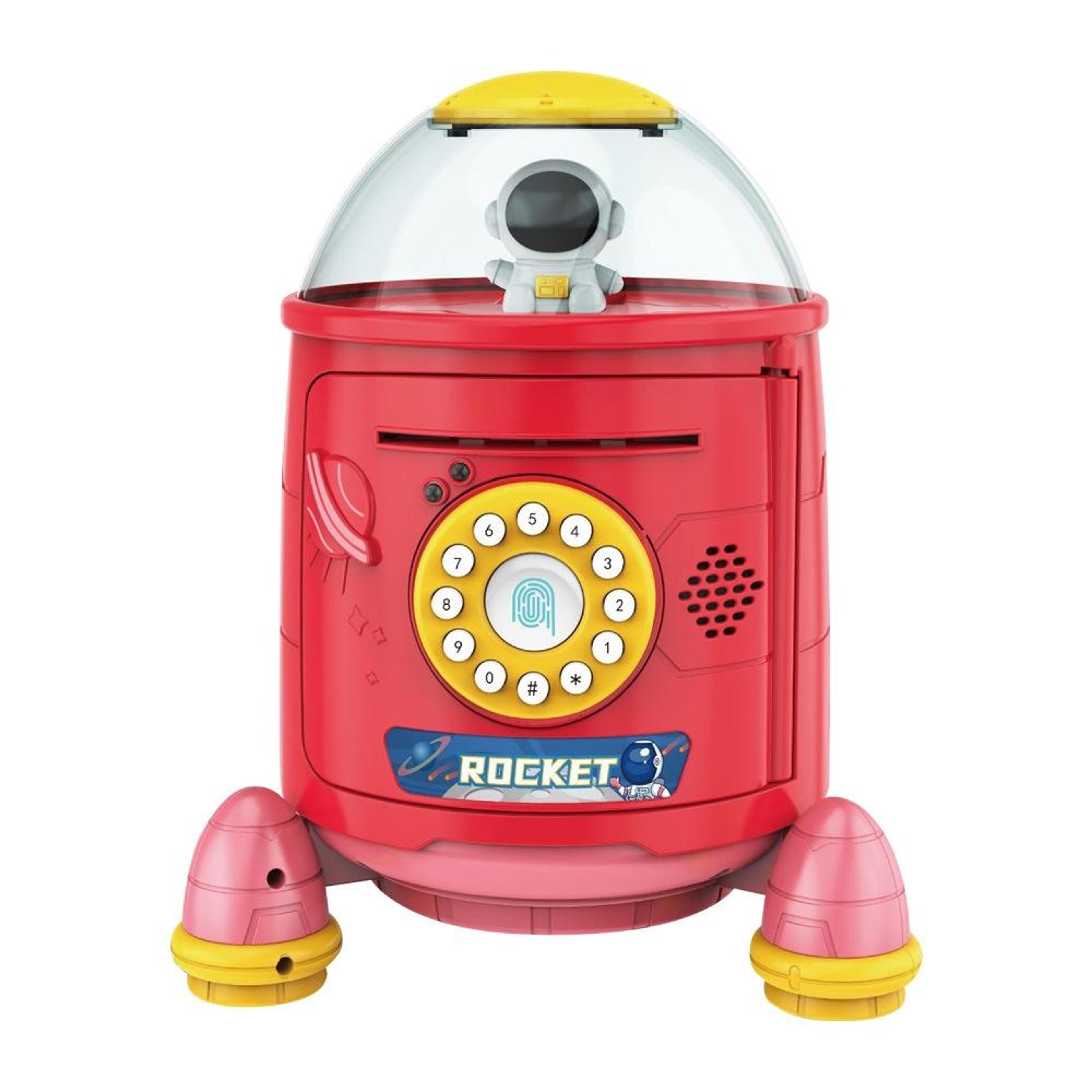 Rocket Vault Fingerprint Piggy Bank For Kids Electronic Password Money Saving Safe Toy 9