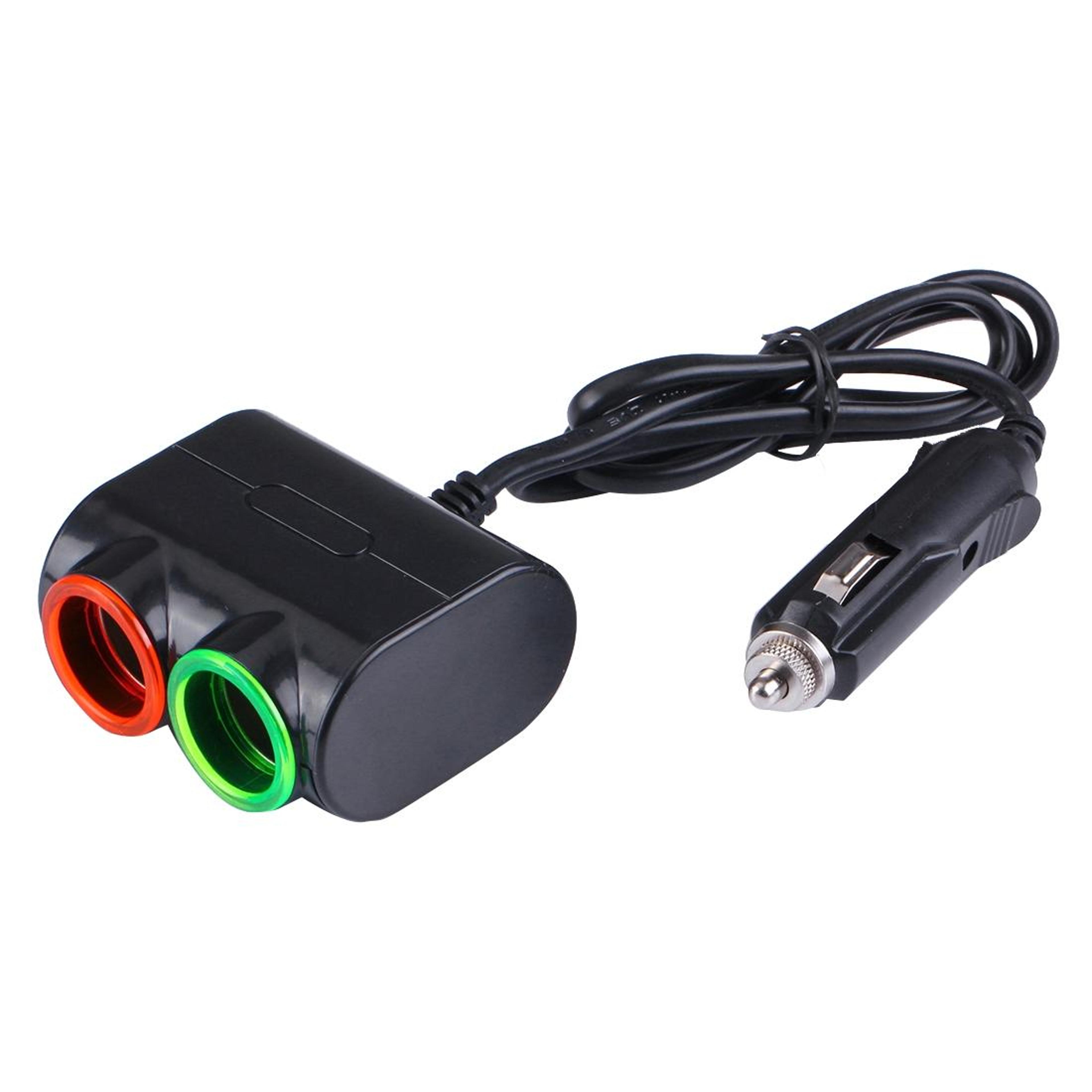 Olesson Dual Socket USB Car Charger With LED Light Car Cigarette Lighter Splitter 1