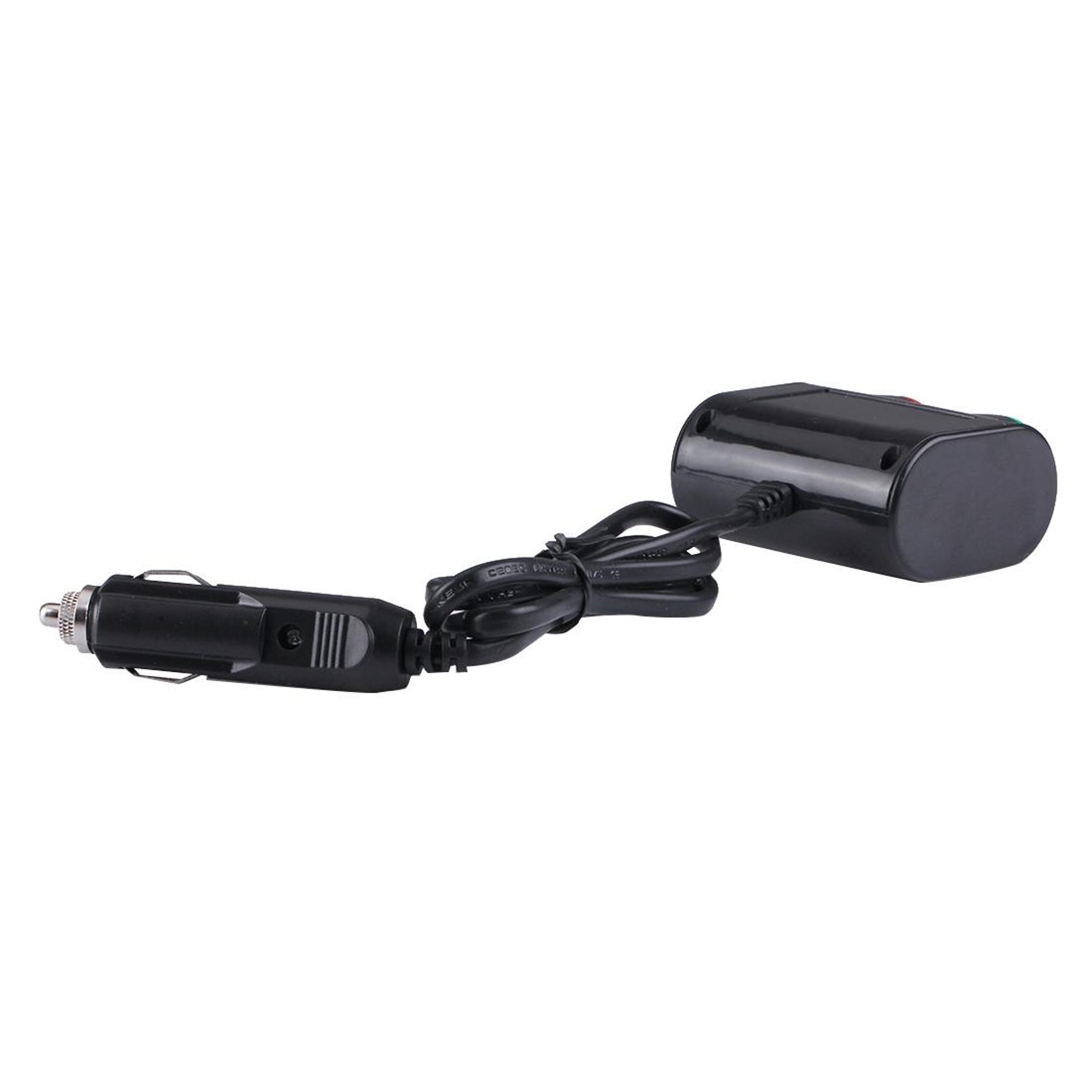 Olesson Dual Socket USB Car Charger With LED Light Car Cigarette Lighter Splitter 3