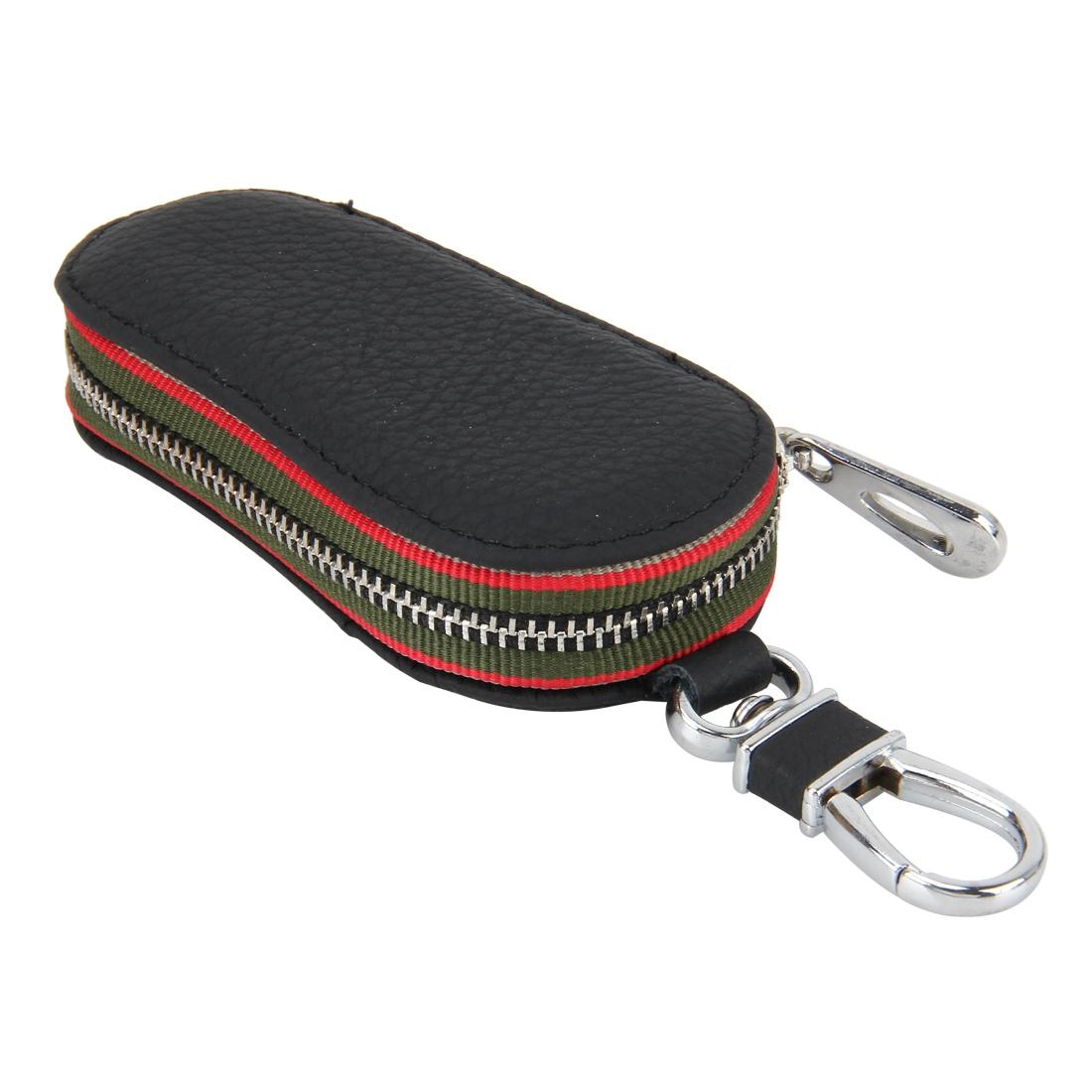 Compact Genuine Leather Car Key Wallet Case With Keychain For Men  Women 1