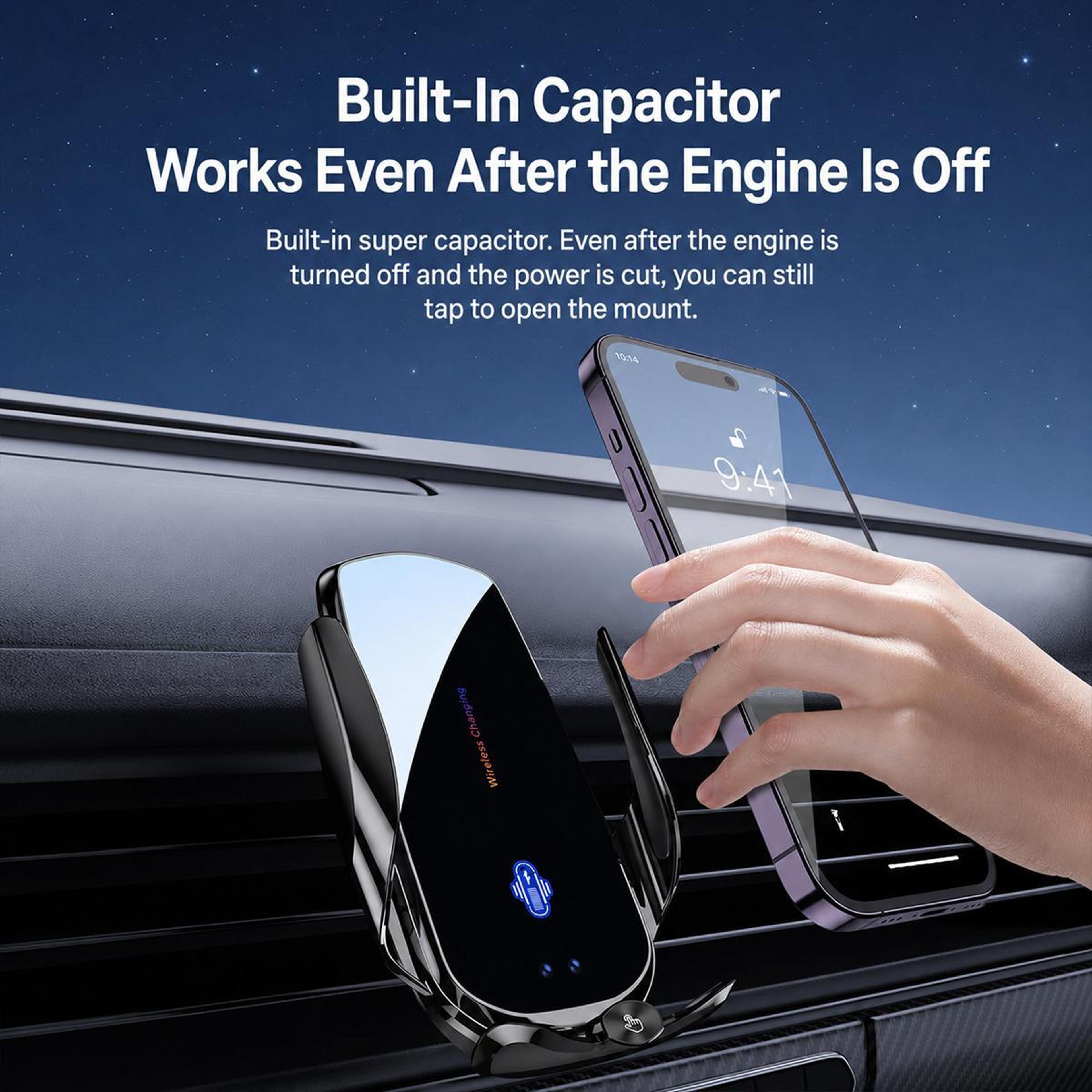 Smart Auto Clamp Magnetic Wireless Car Charger Mount With Infrared Sensor 2