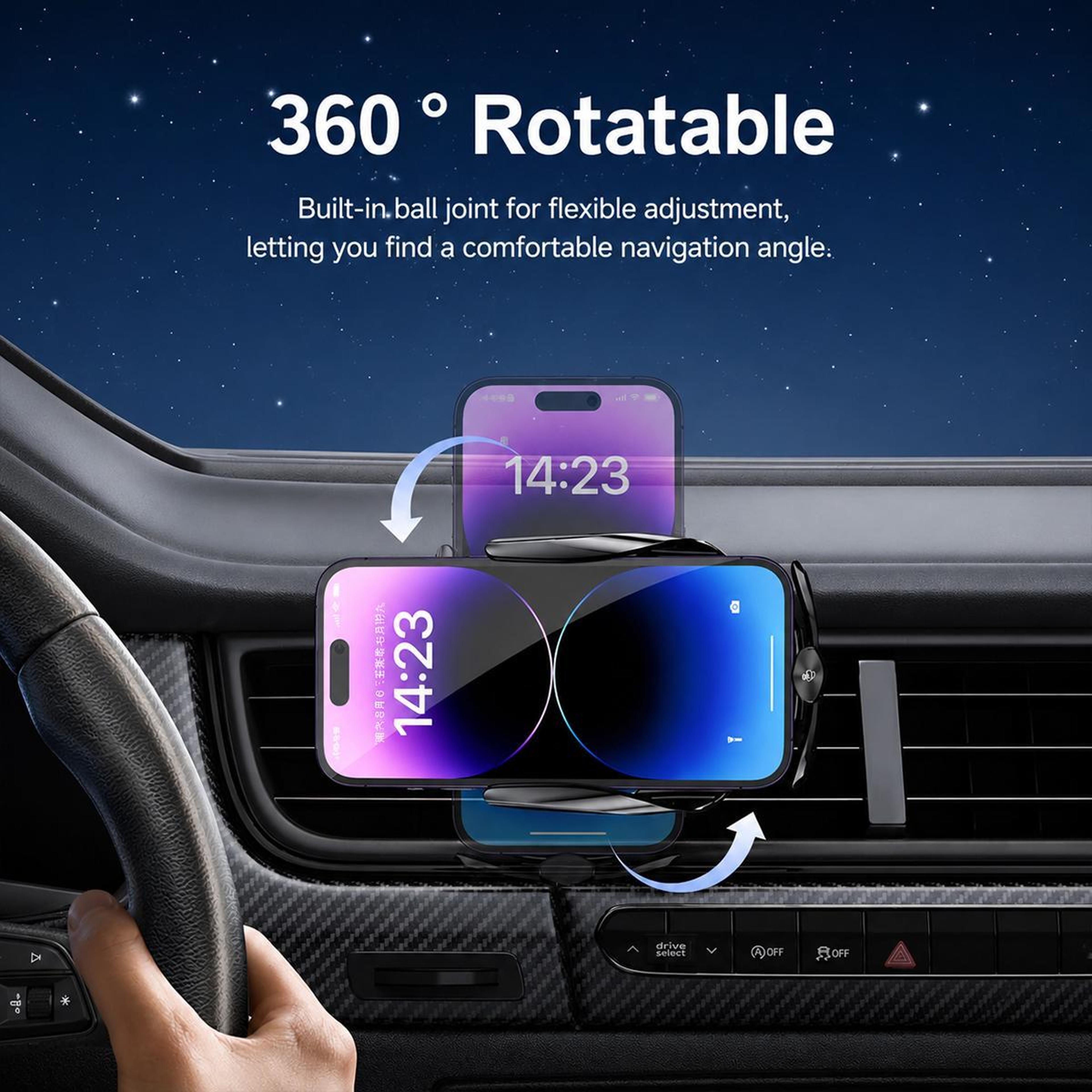 Smart Auto Clamp Magnetic Wireless Car Charger Mount With Infrared Sensor 5