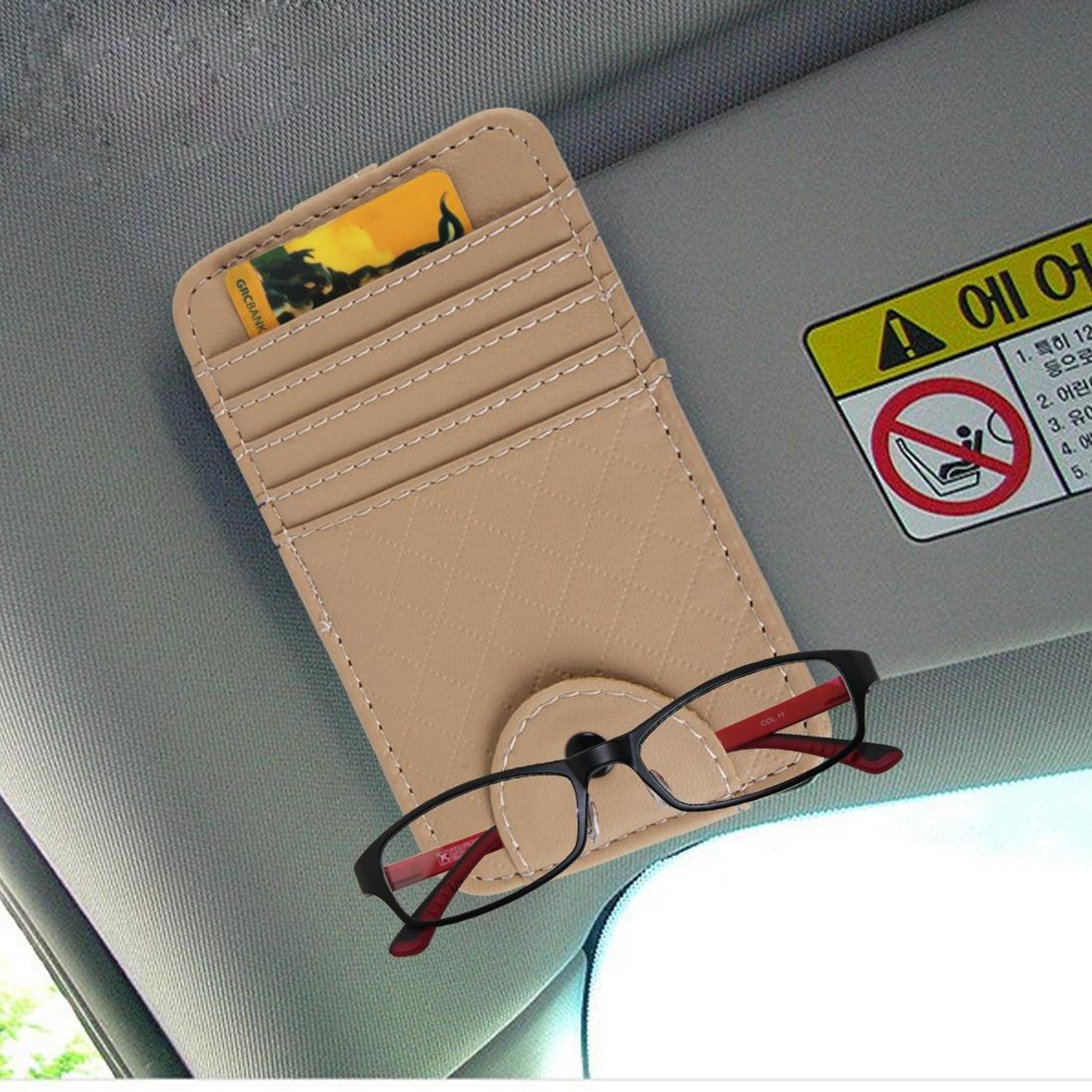 Premium Car Sun Visor Organizer  Sunglasses Holder Storage Pouch 4