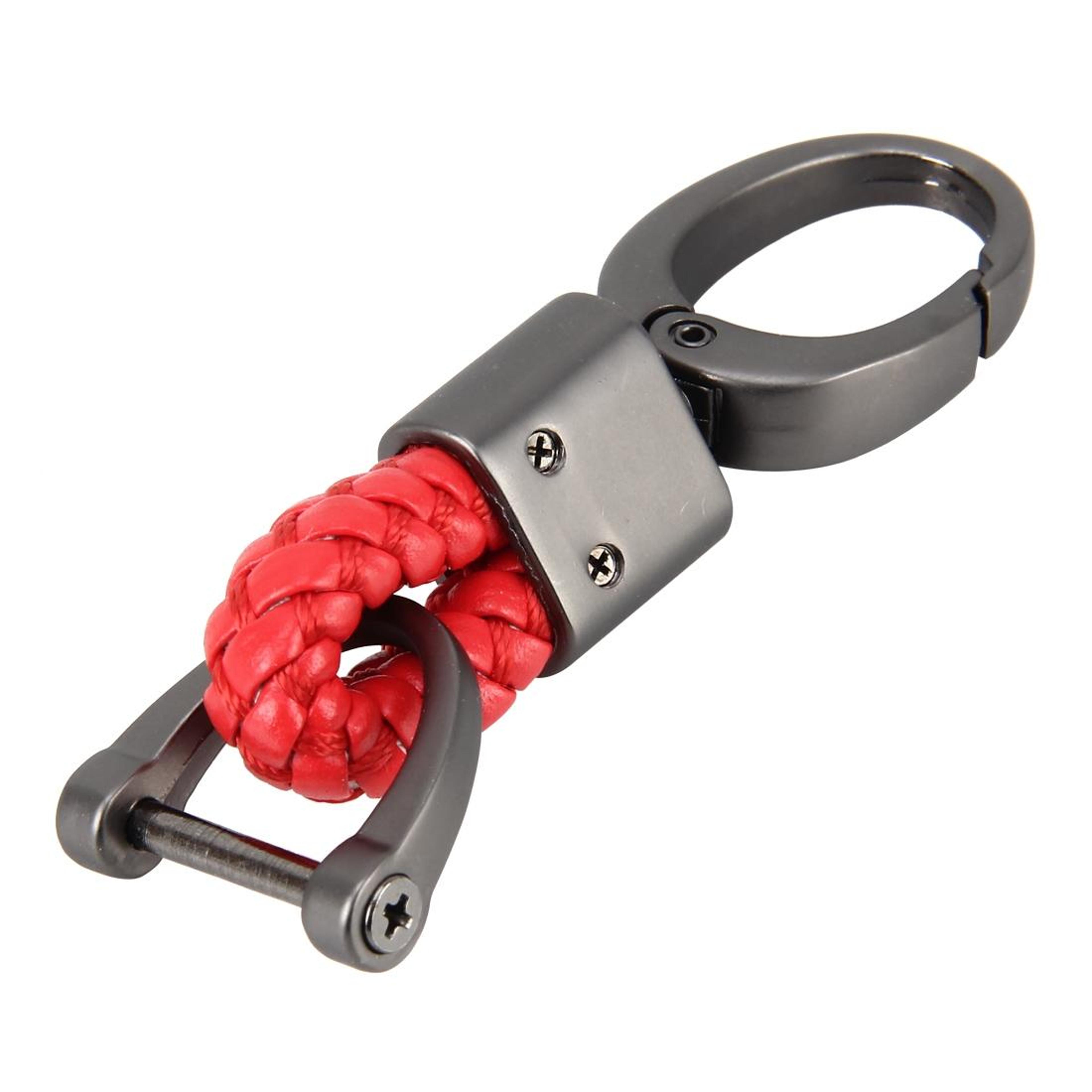 Premium Braided Car Key Chain Metal Key Ring With Woven Strap For Men  Women 1