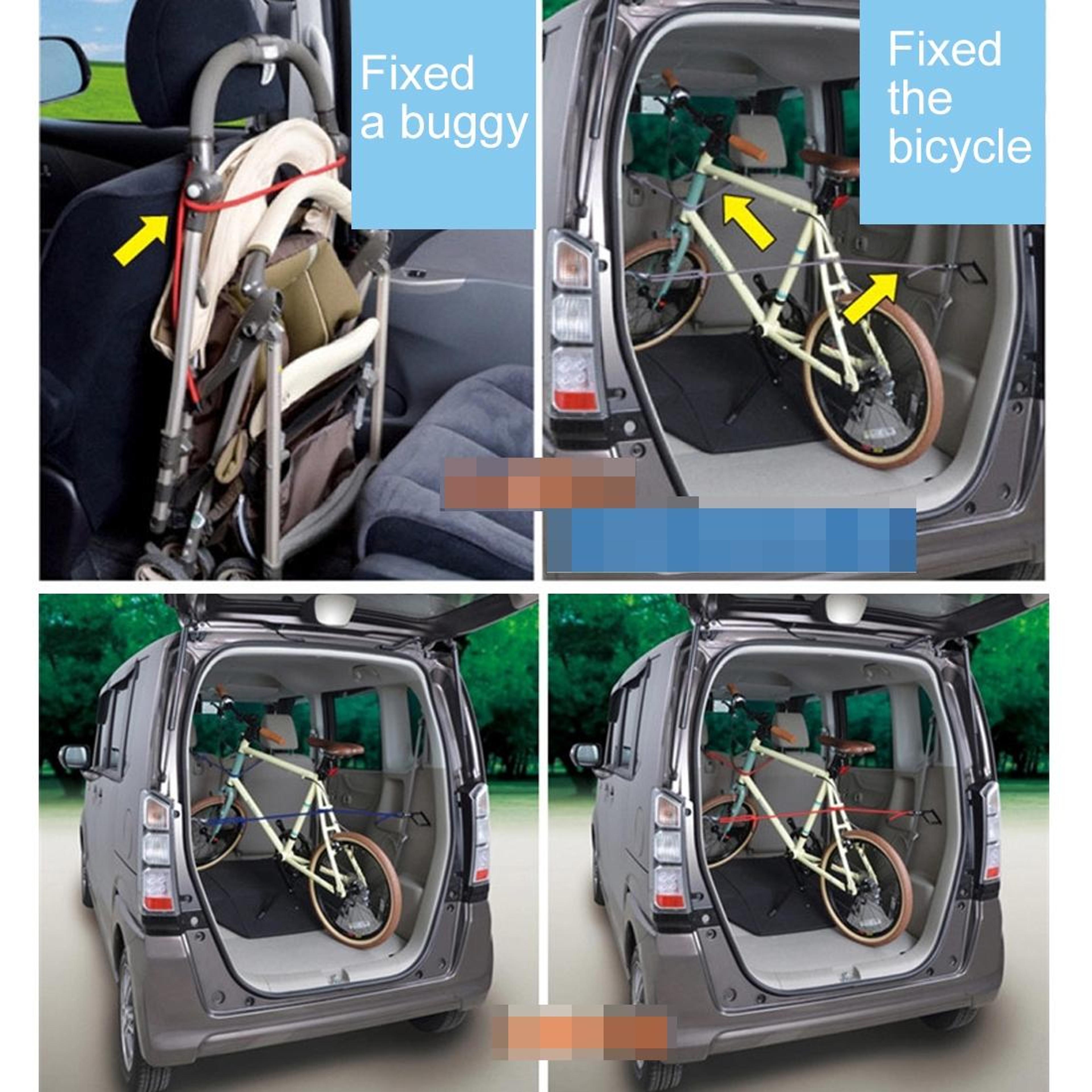 Adjustable Car Trunk Fastening Rope With Hooks Elastic Cargo Tie Down Strap Organizer 6