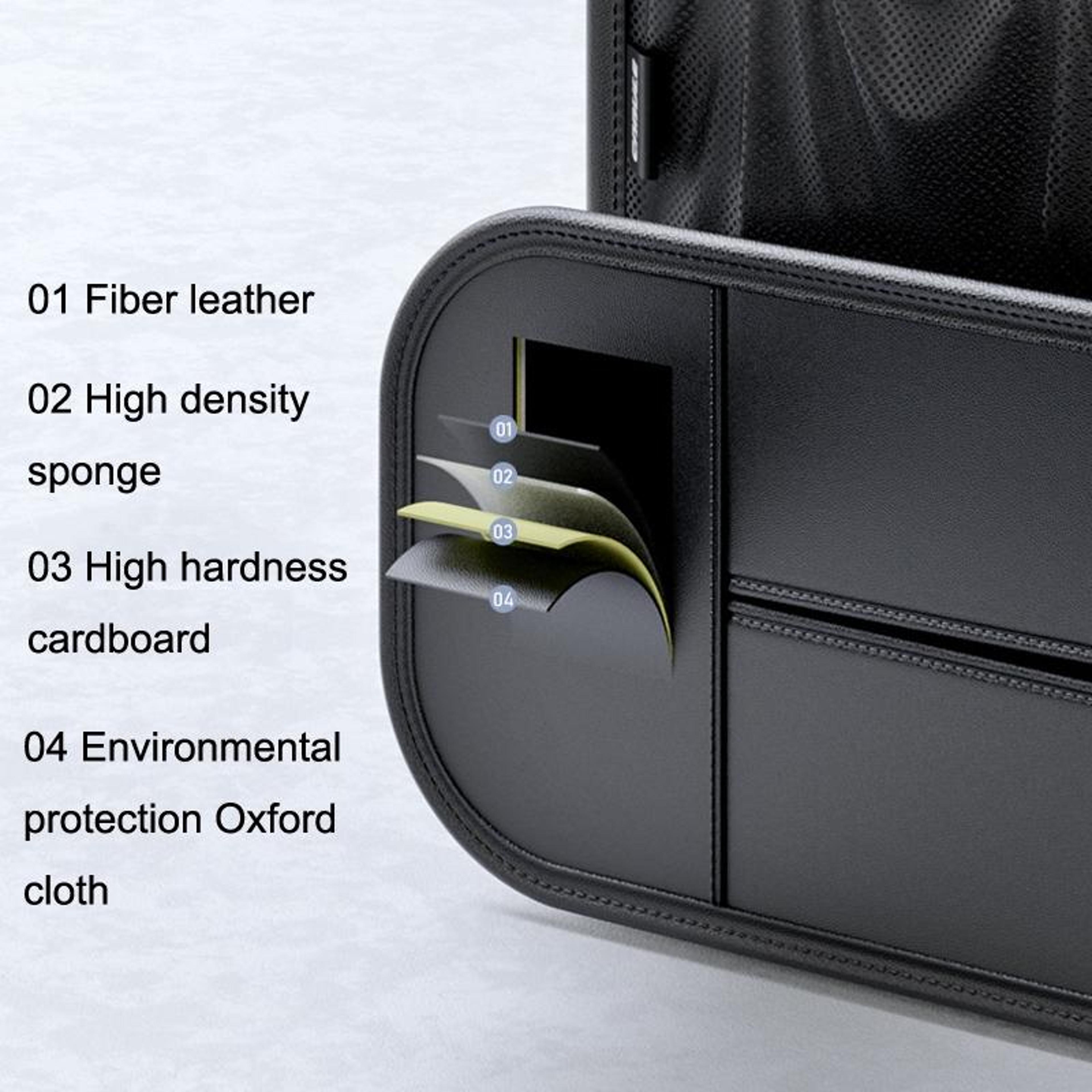 Leather Car Seat Back Organizer Storage Bag With Multi Pocket Car Seat Organizer 3
