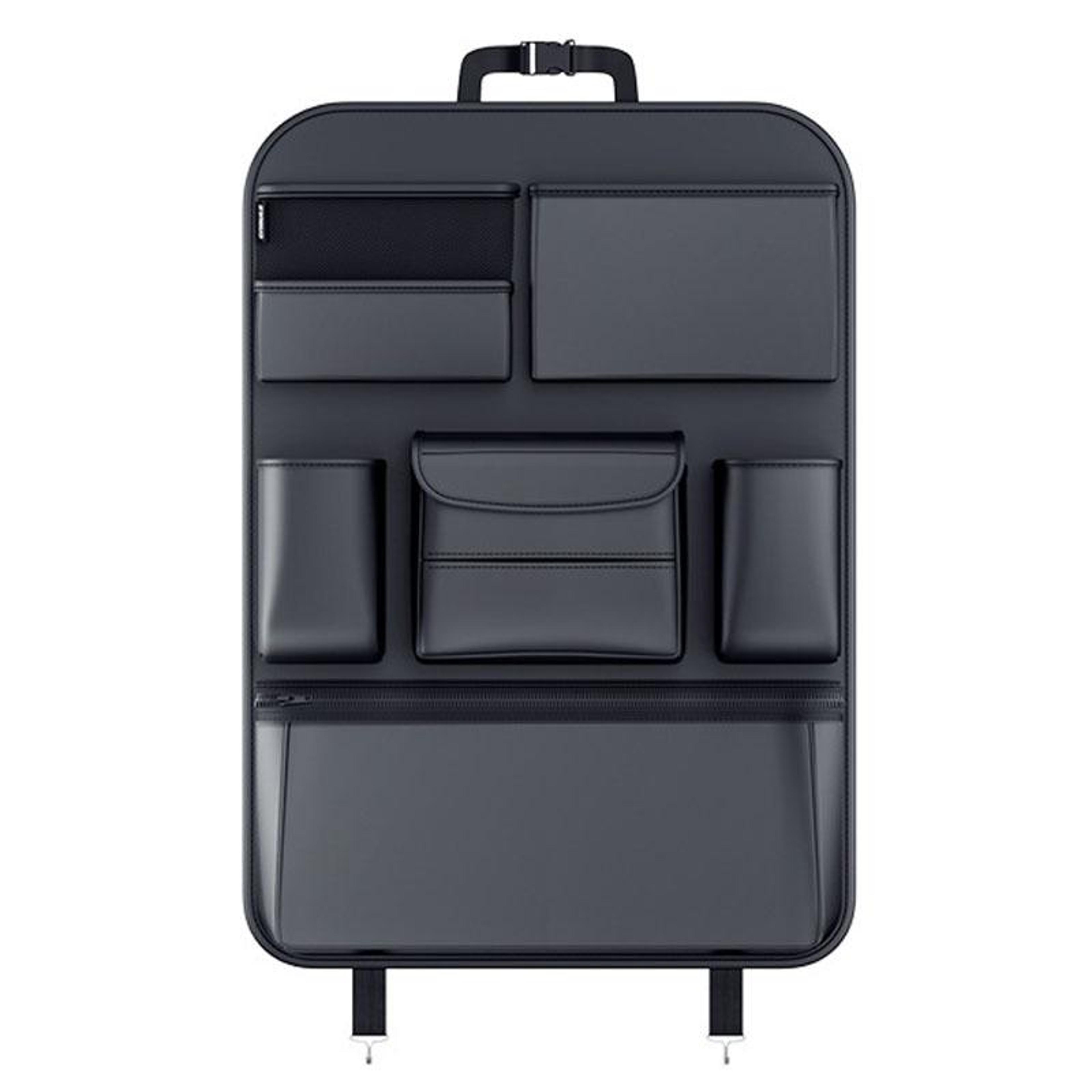 Leather Car Seat Back Organizer Storage Bag With Multi Pocket Car Seat Organizer 8