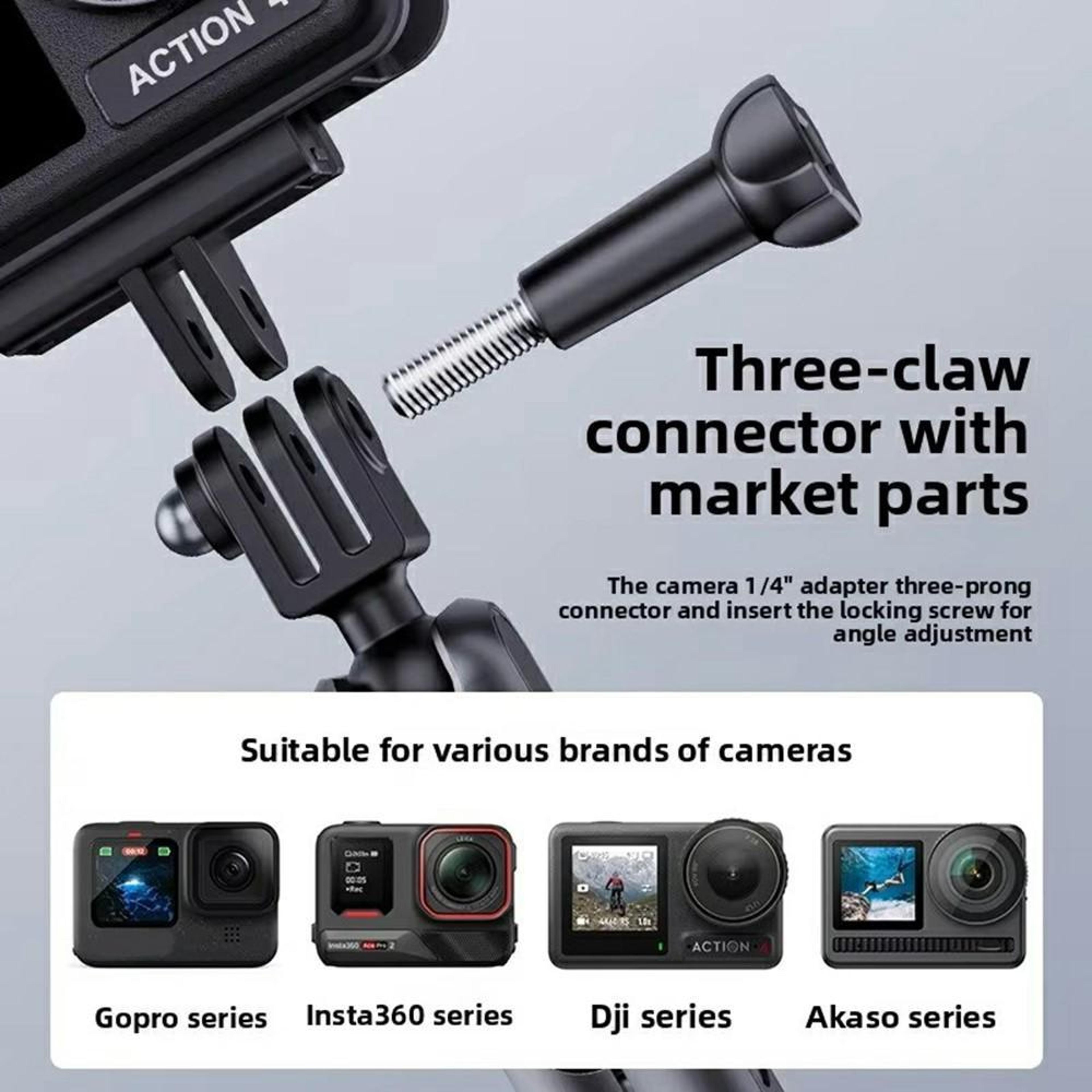 Action Camera Car Mount Electric Vacuum Suction Cup Mount With Degree Aluminum Holder 6