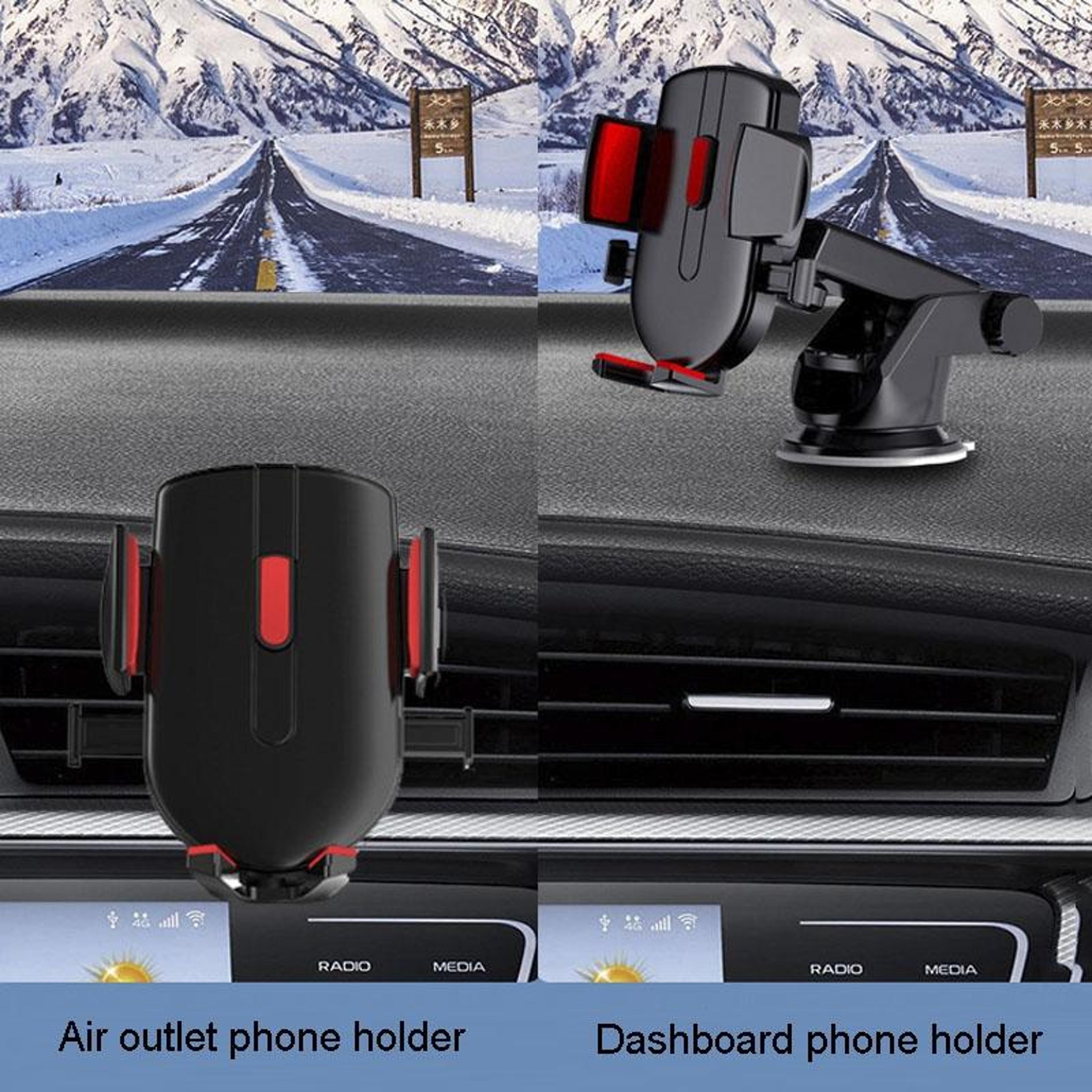 Universal Air Vent Car Phone Holder With Telescopic Arm Rotating Air Vent Phone Mount 8