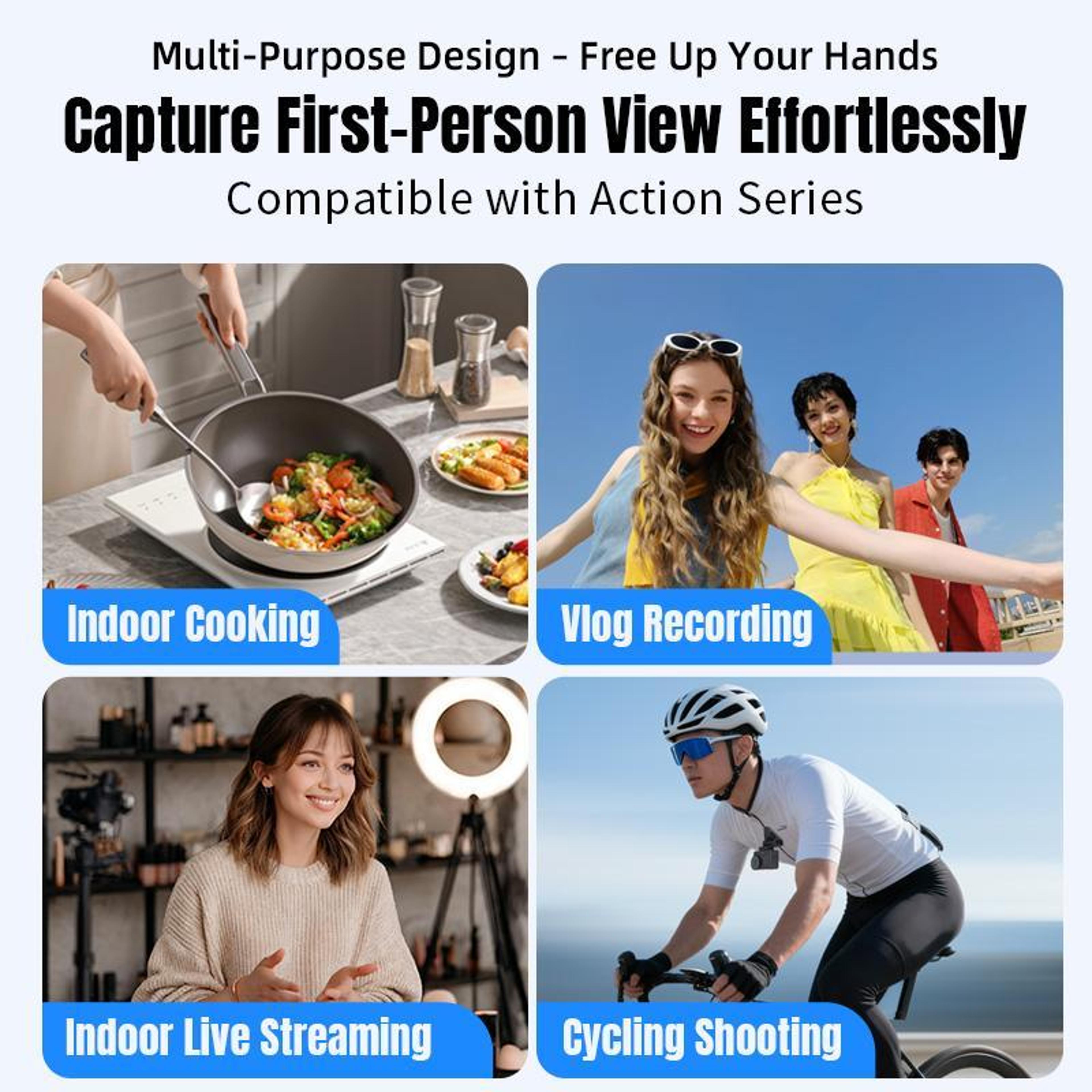 Magnetic Neck Mount For Action Camera POV Vlog Neck Strap Holder HandsFree Shooting 6