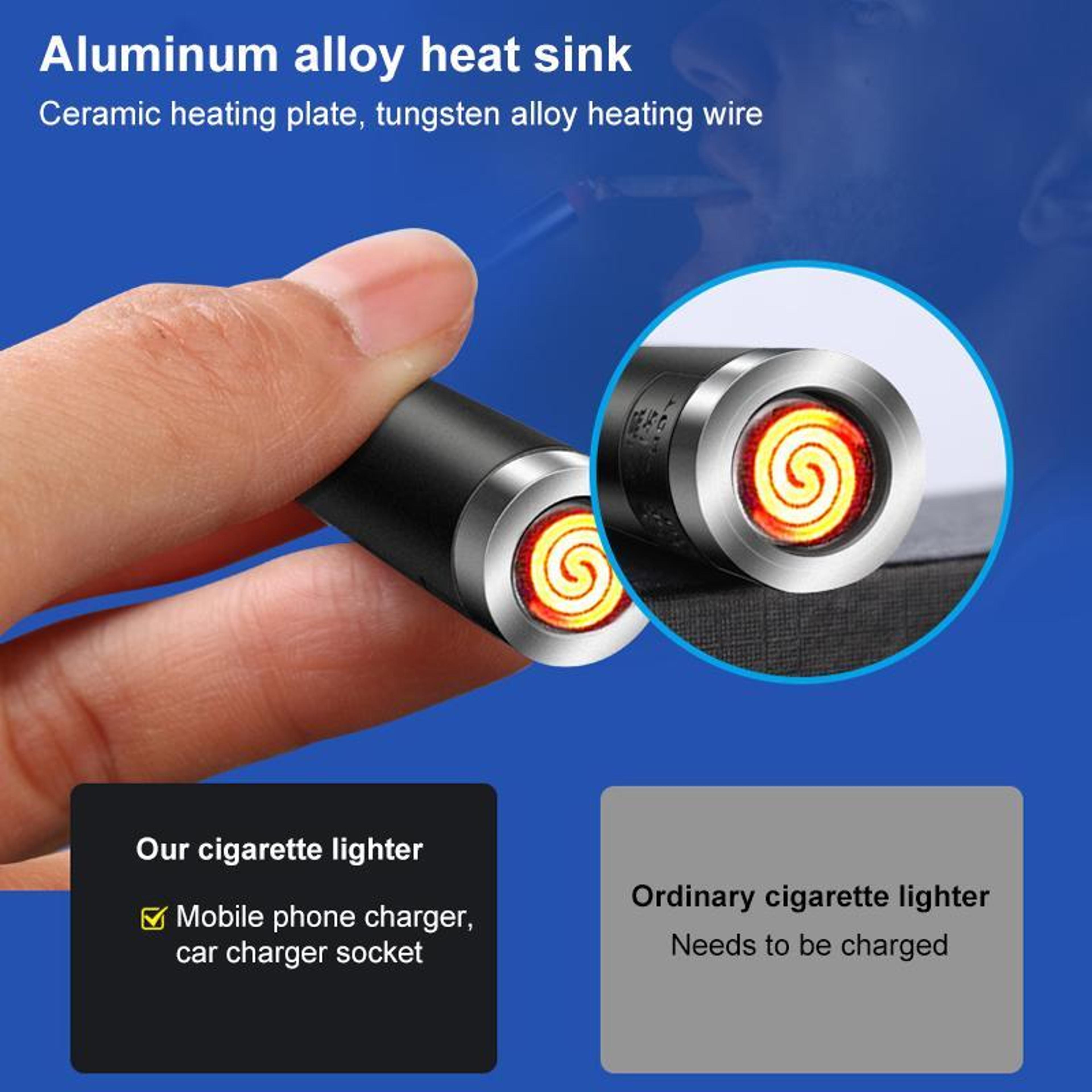 Type C Mini Car Cigarette Lighter USB Rechargeable Electric Lighter Portable Keychain Lighter 6