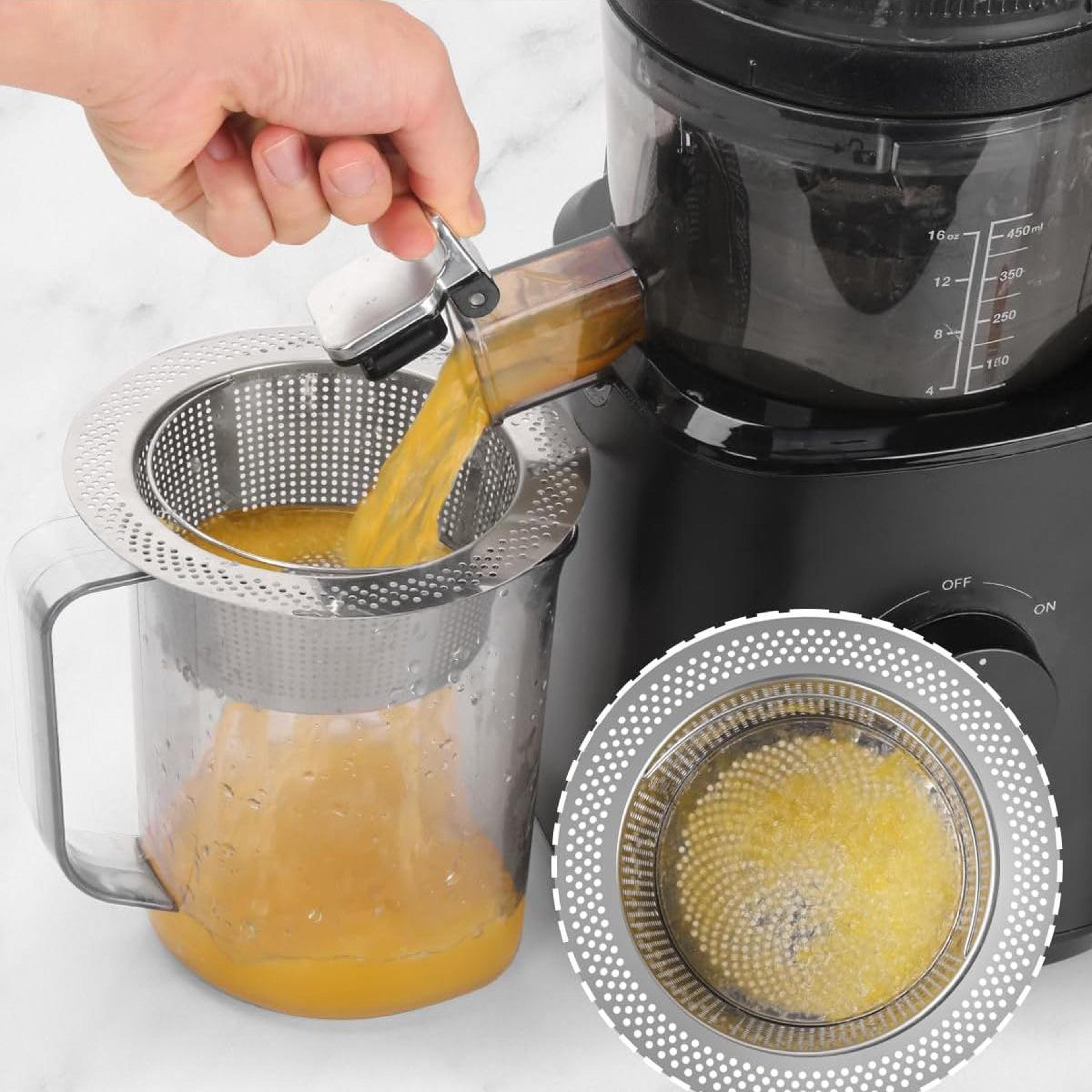 Juicer Pulp Strainer Stainless Steel Fine Mesh Filter For Clear Smooth Juice 5