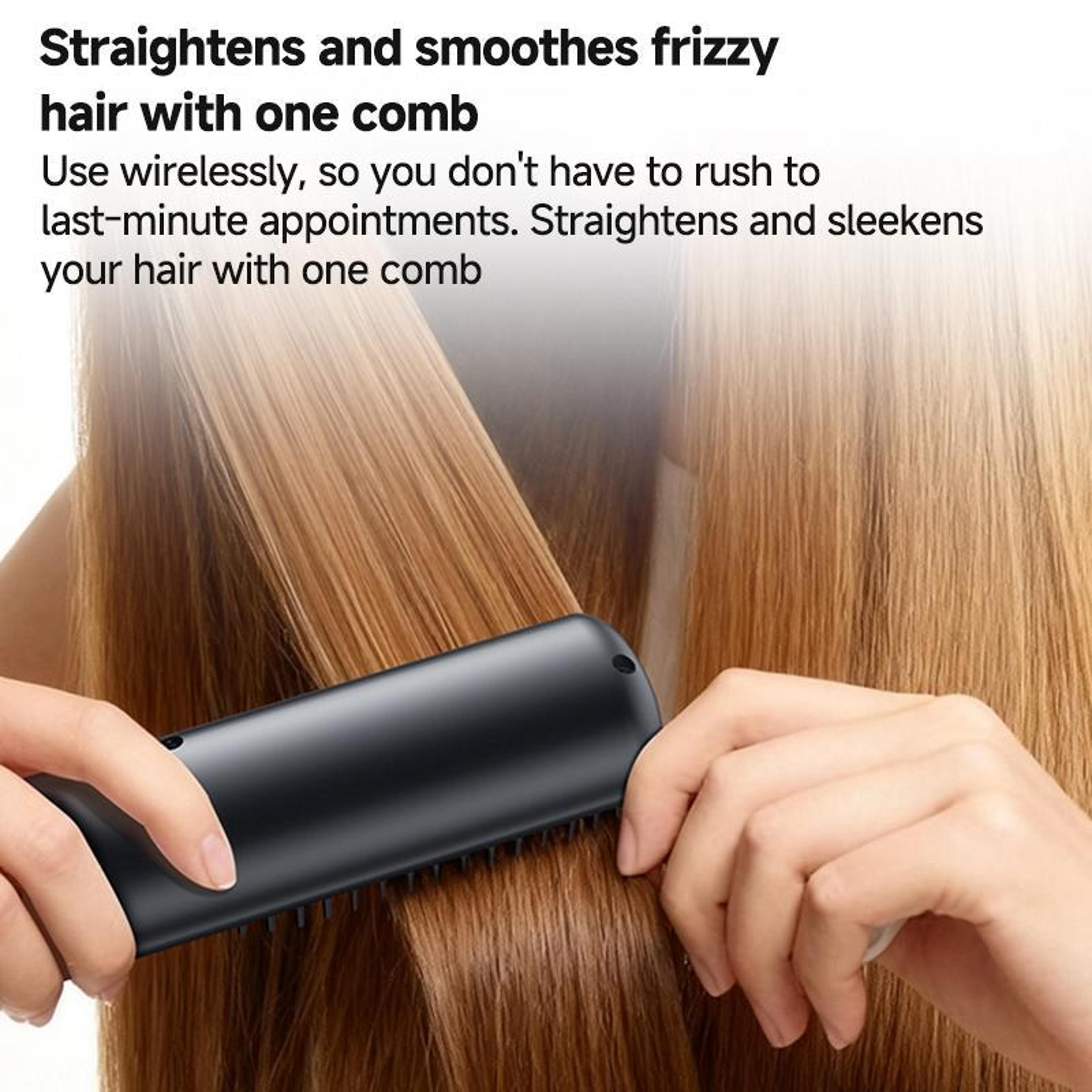Cordless Hair Straightener Smart Temperature Hair Straightening Brush With Digital Display 8