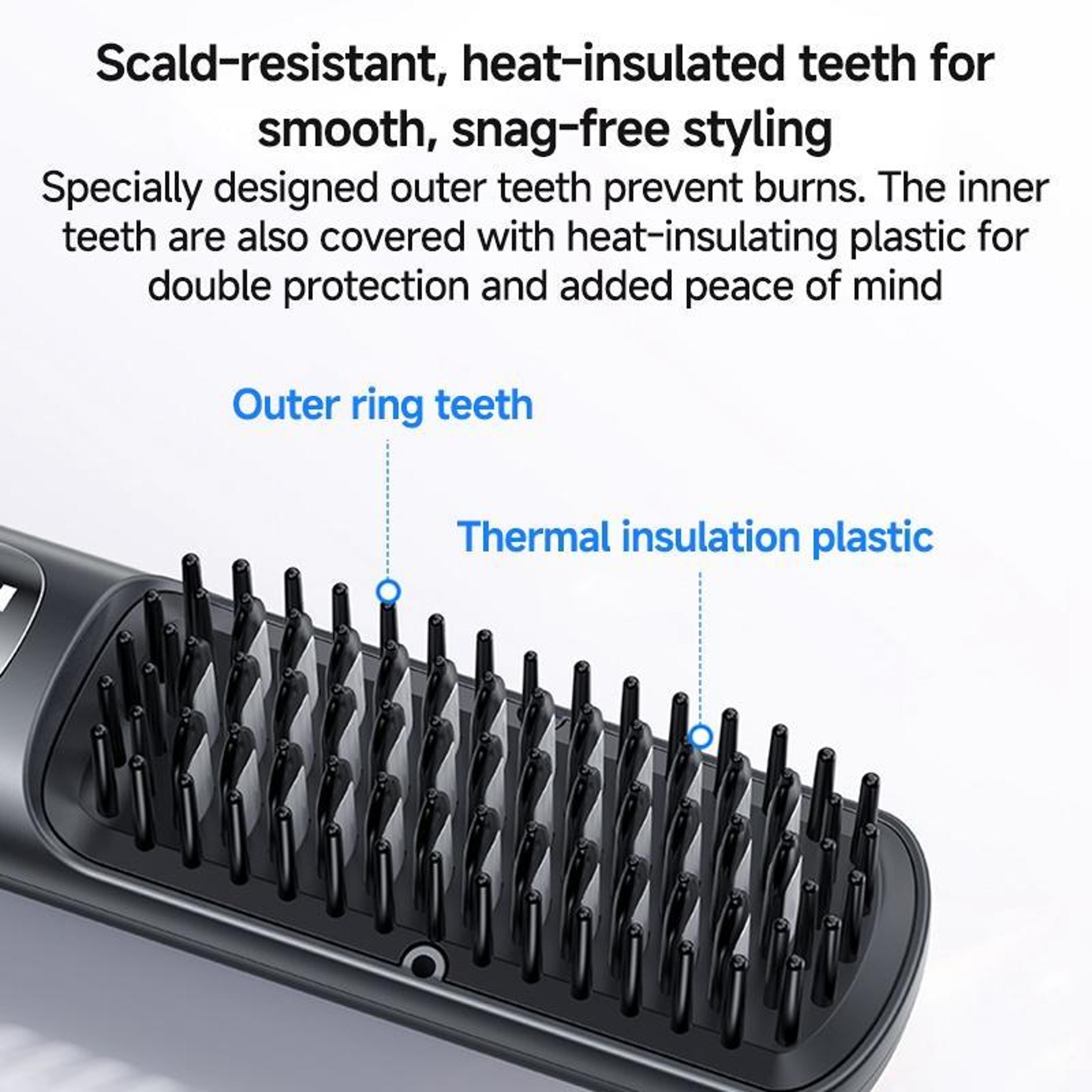 Cordless Hair Straightener Smart Temperature Hair Straightening Brush With Digital Display 4