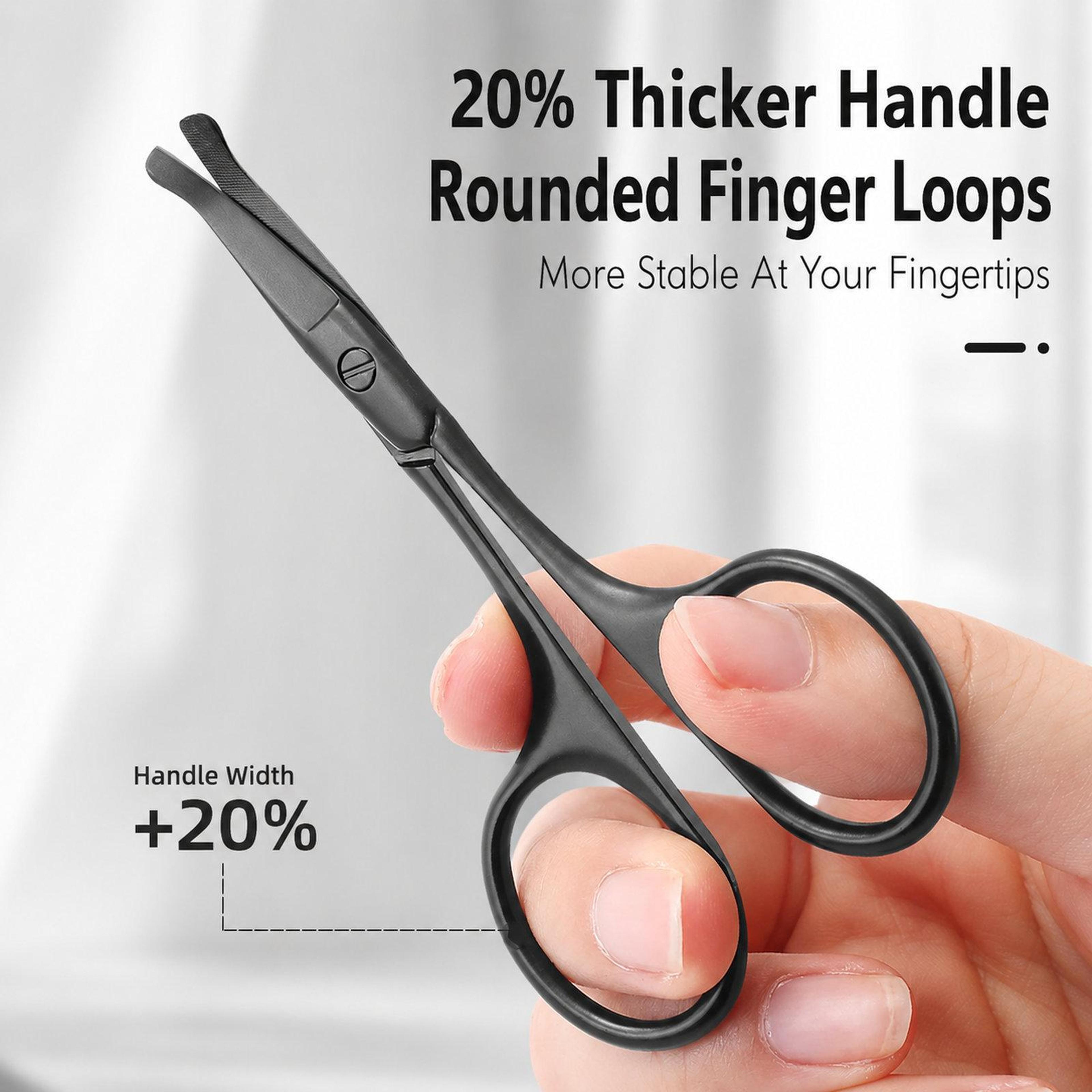Safety Nose Hair Scissors Stainless Steel Curved Facial Hair Trimming Scissors For Men And Women 2