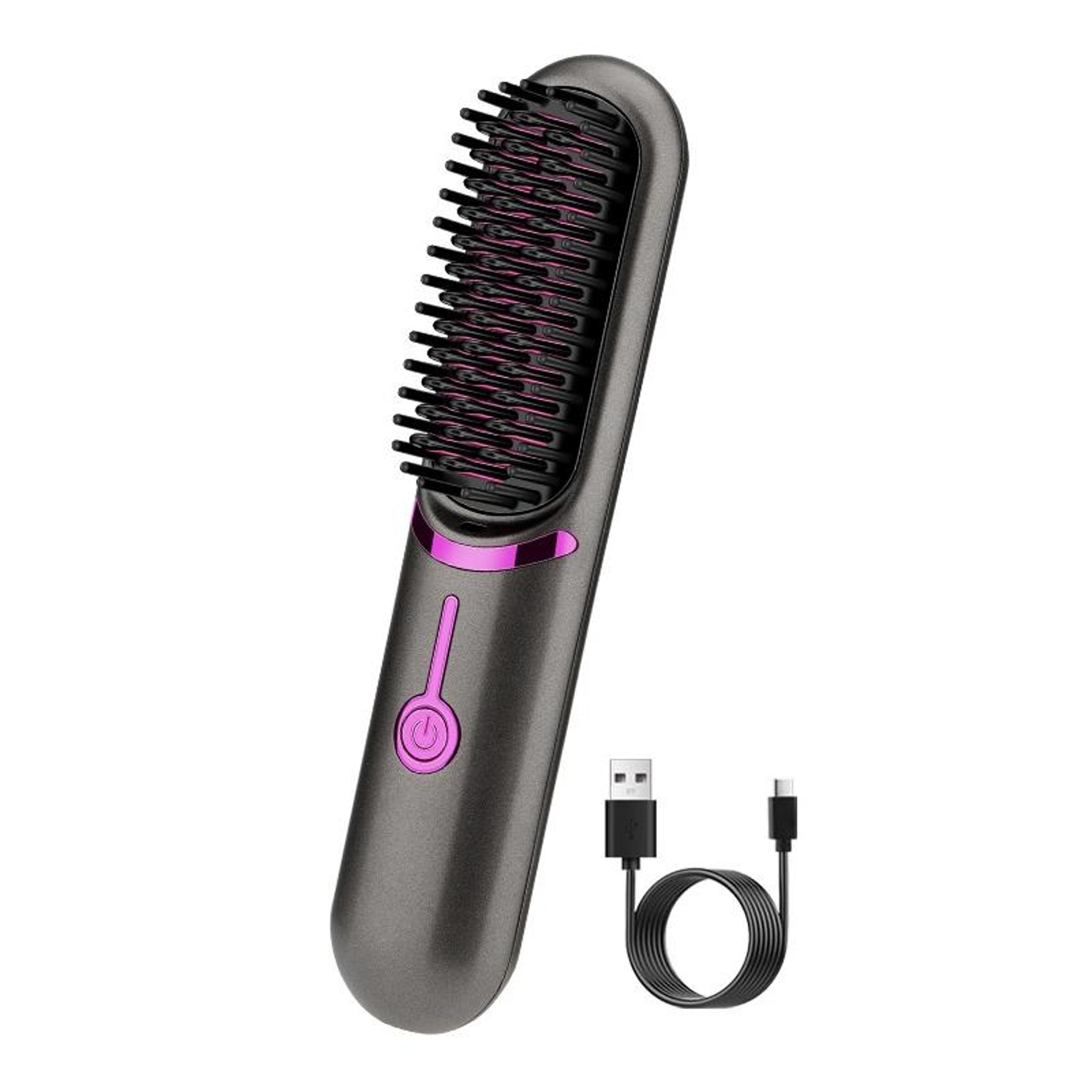Portable Wireless Hair Straightening Comb USB Rechargeable Hair Straightener Brush And Curler 11