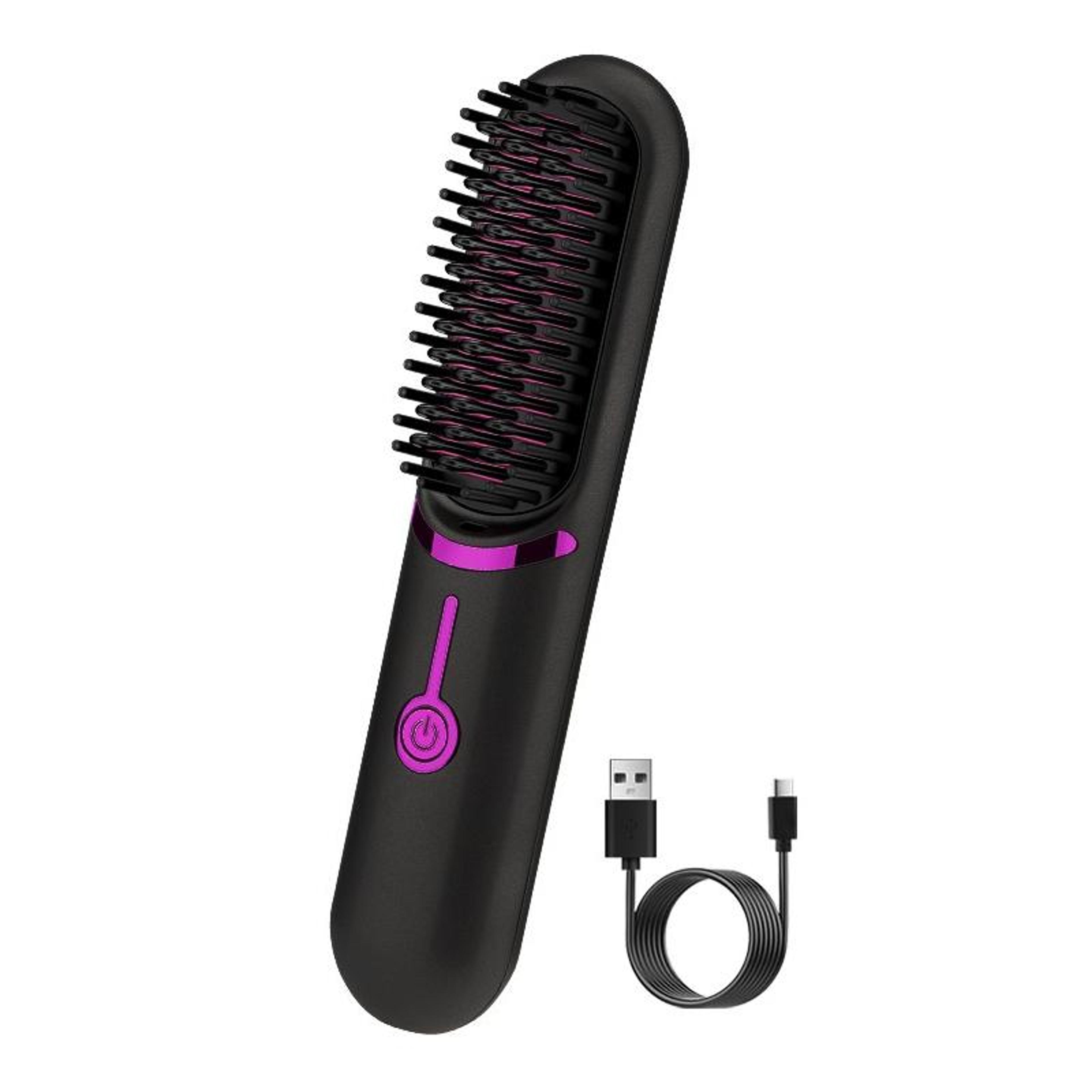 Portable Wireless Hair Straightening Comb USB Rechargeable Hair Straightener Brush And Curler 12