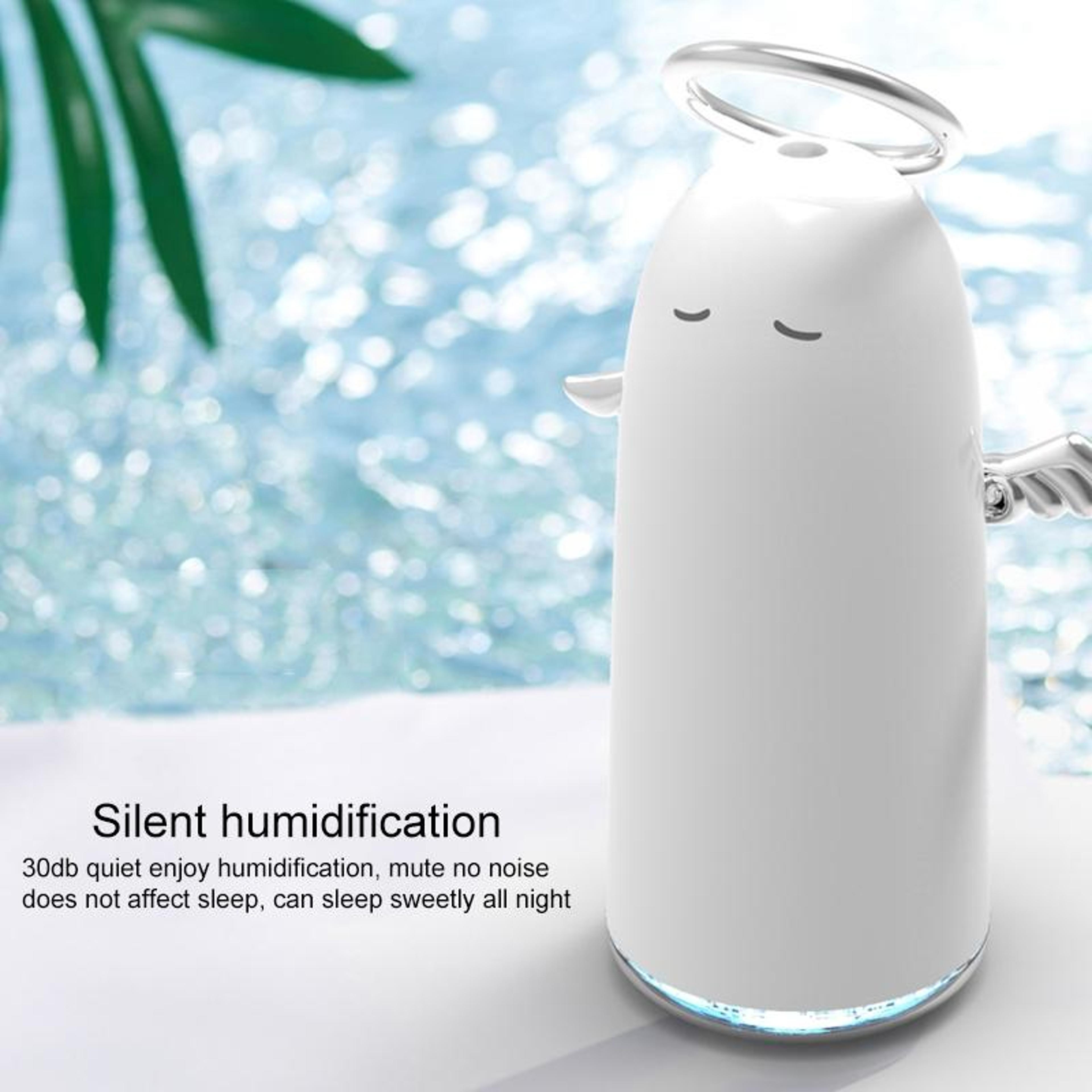 Mini Angel Portable Humidifier With Colorful Night Light USB Cool Mist Air Moisturizer 14