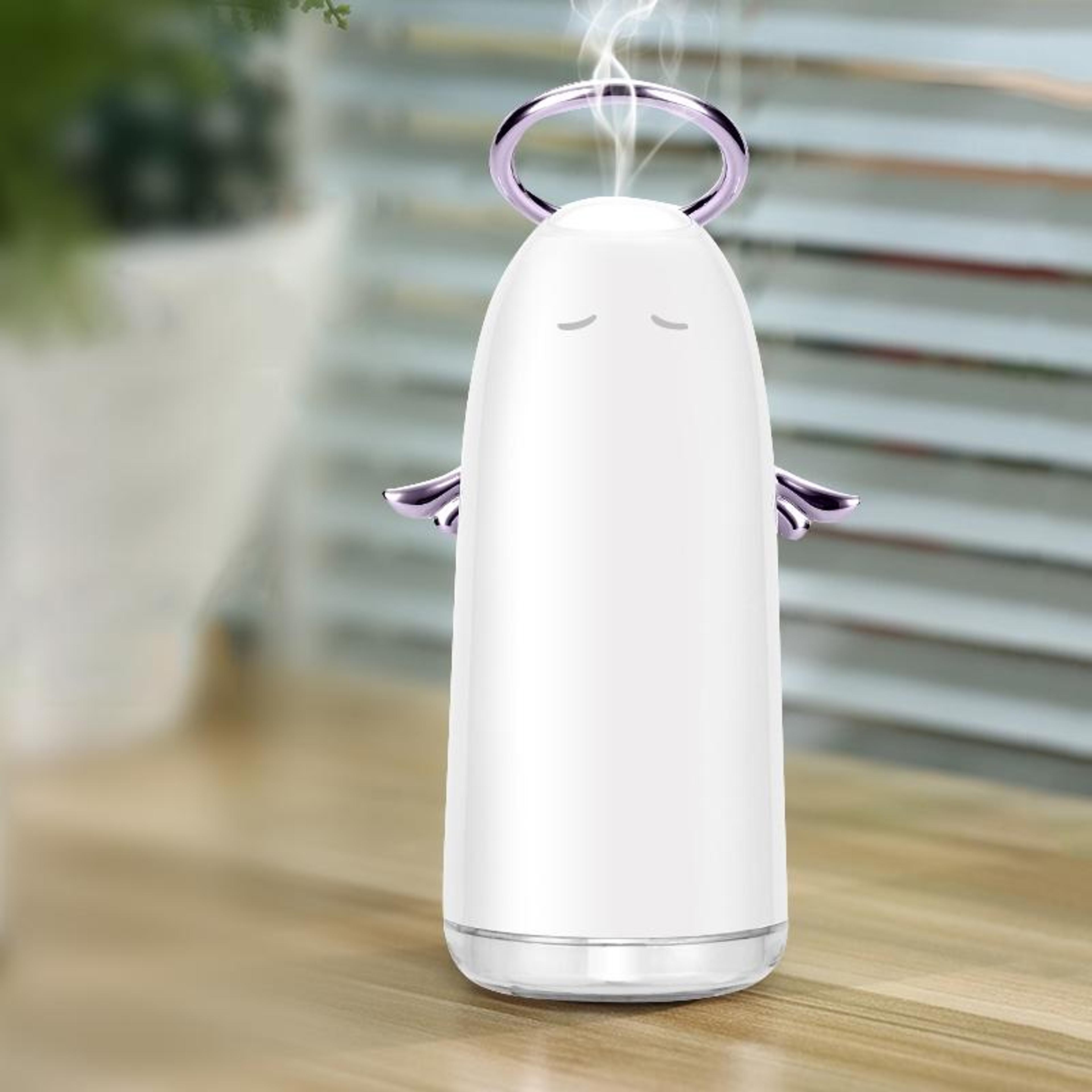 Mini Angel Portable Humidifier With Colorful Night Light USB Cool Mist Air Moisturizer 16