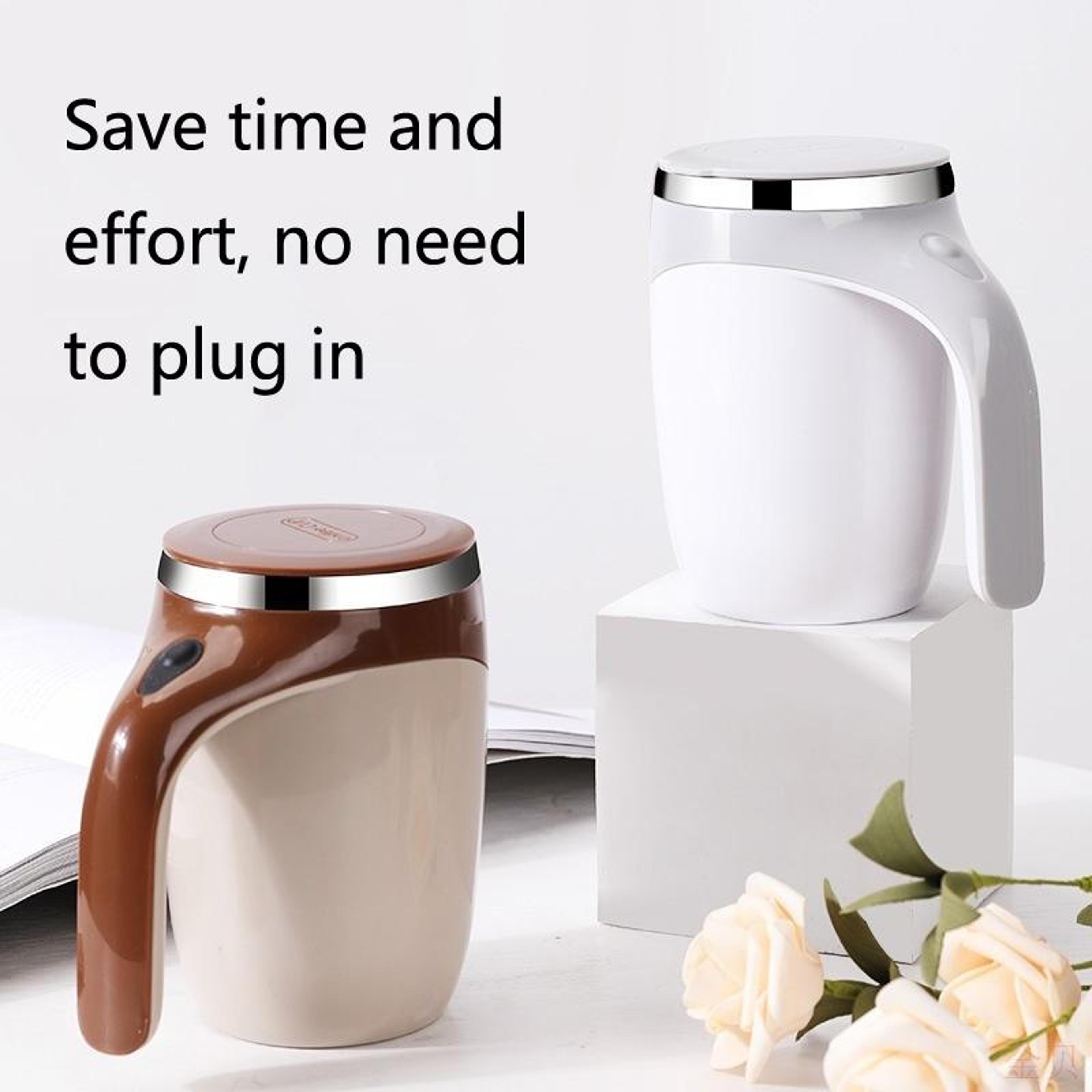 Self Stirring Coffee Mug Stainless Steel Automatic Coffee Mixing Cup 1