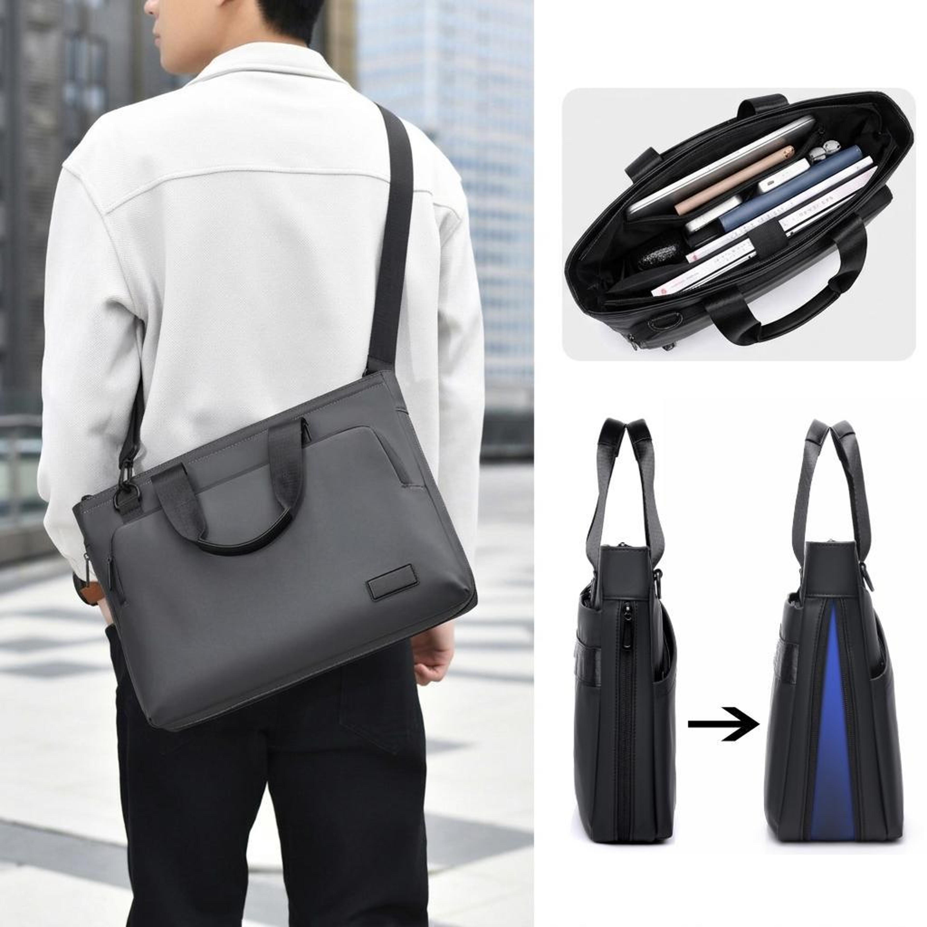 Expandable Laptop Bag Water Resistant Business Laptop Bag Messenger Briefcase 1