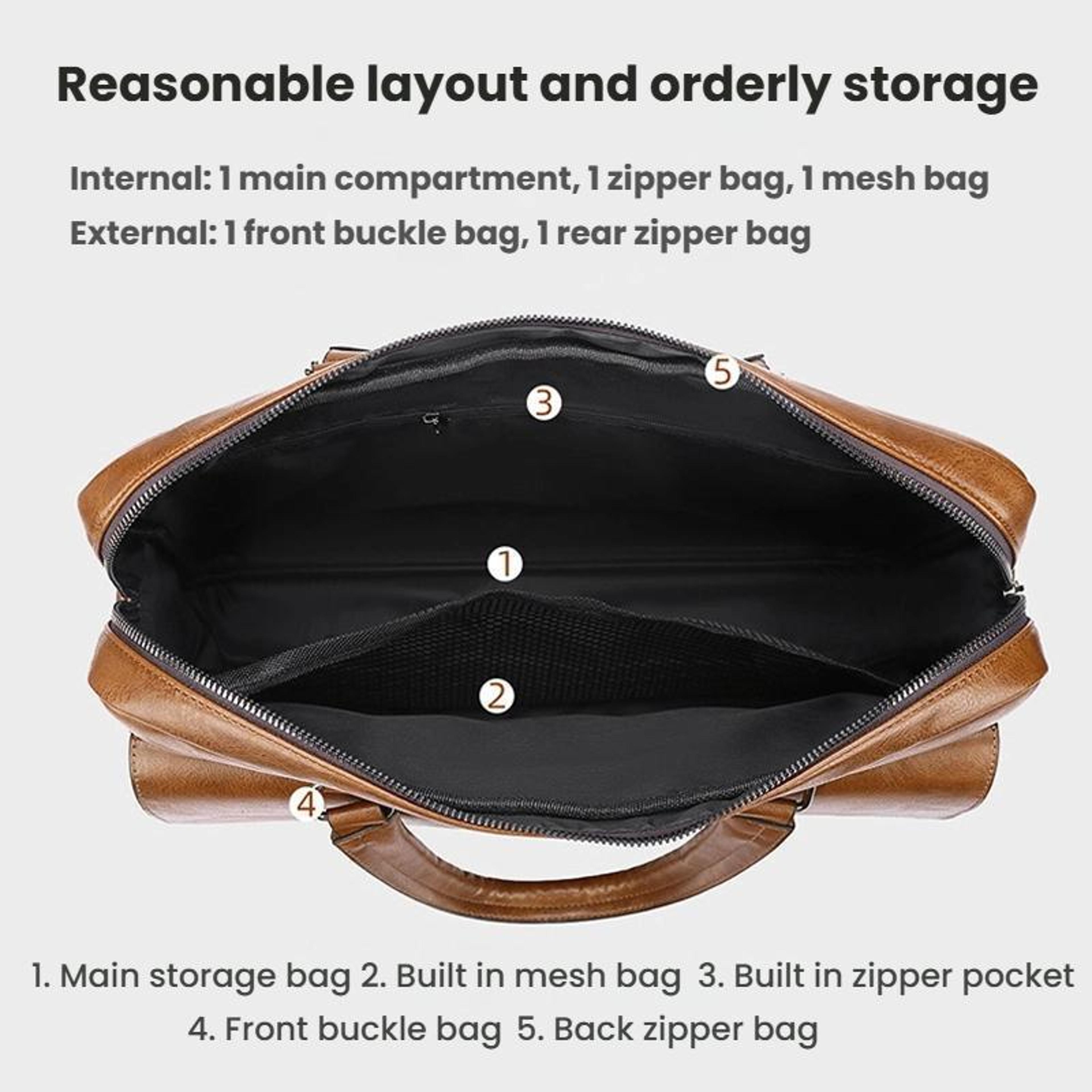 Mens Laptop Briefcase Large Capacity Business Laptop Bag 5