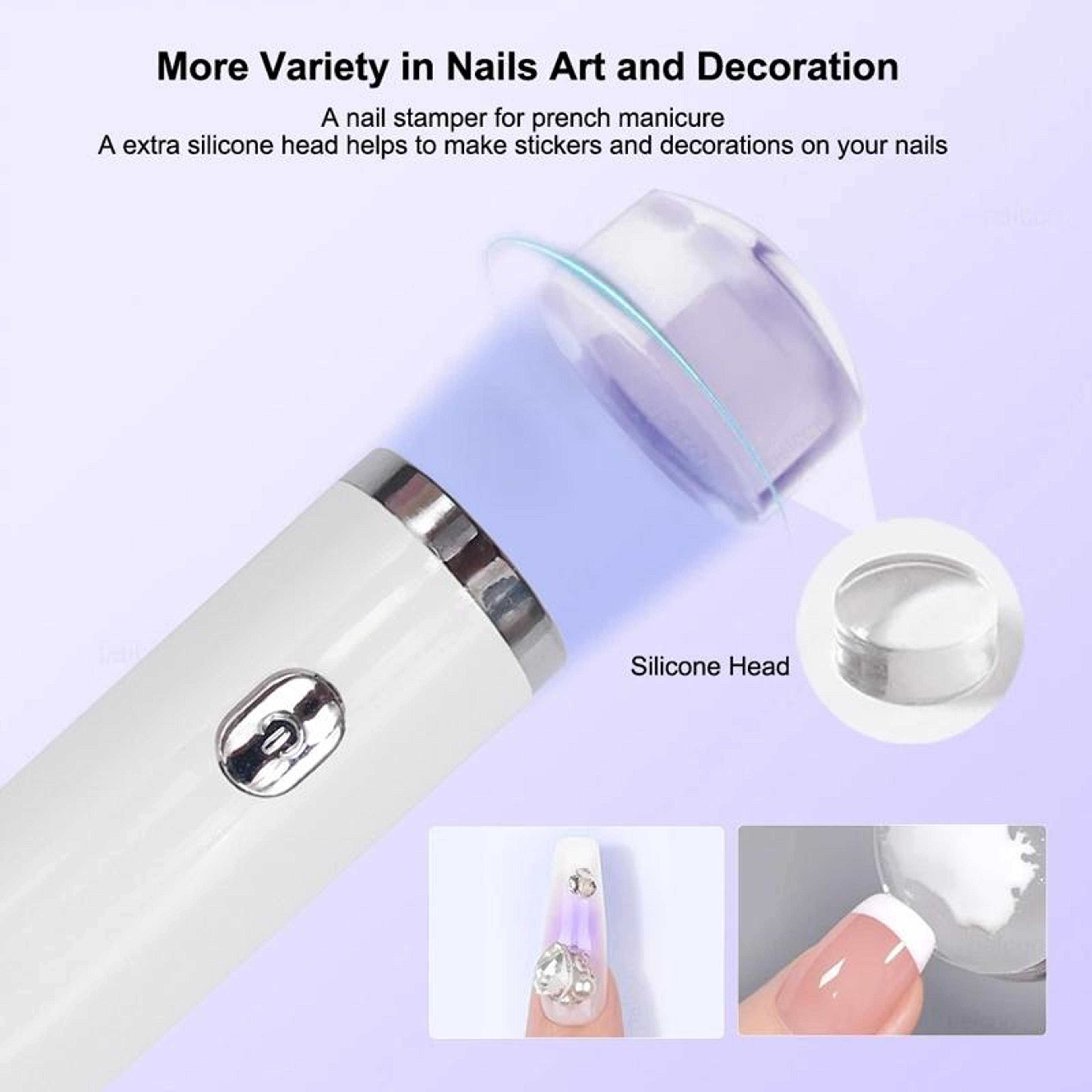 Mini UV Nail Lamp Portable Gel Nail Curing Lamp With Stand Silicone Stamper And Fast UV Nail Dryer 5