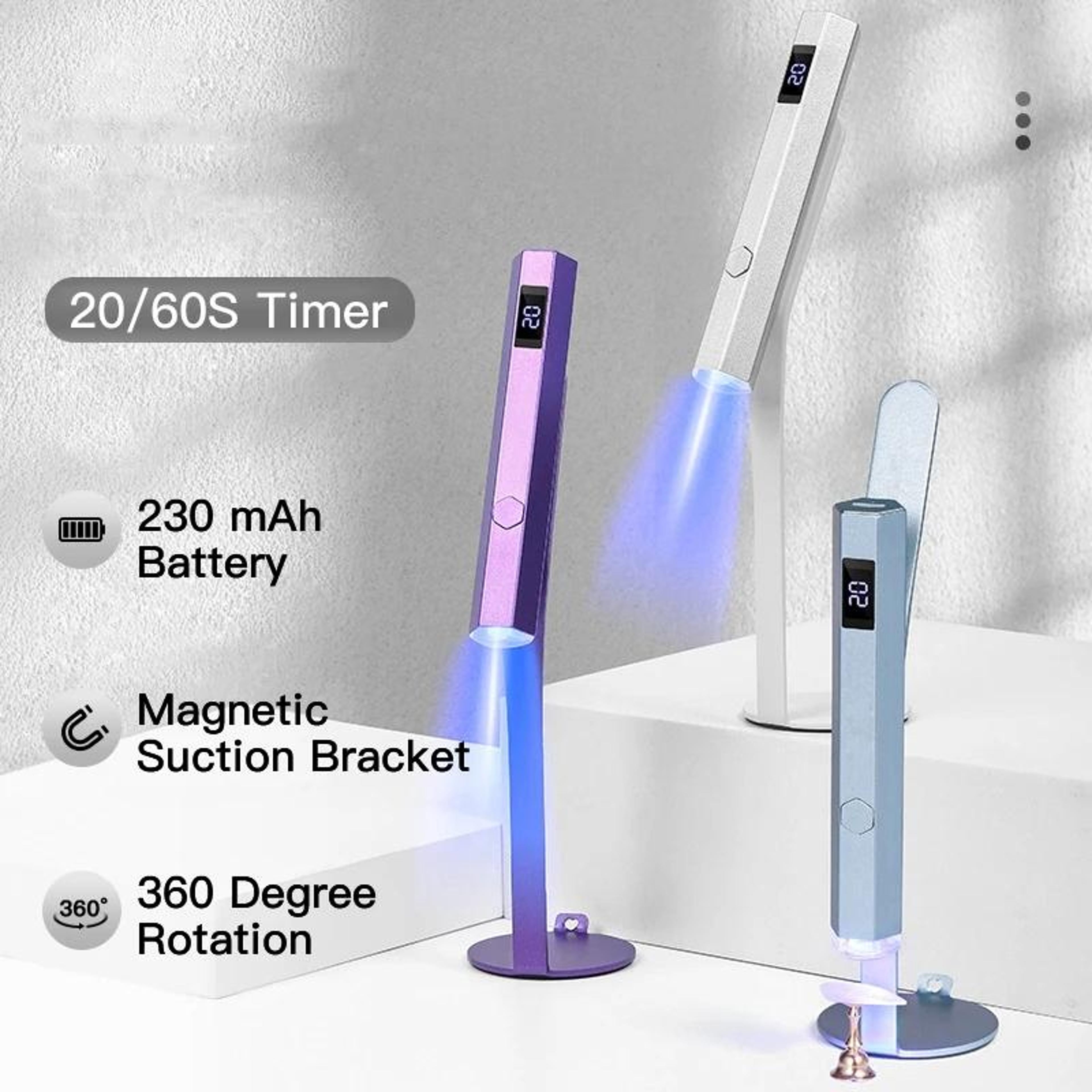 Professional UV Nail Lamp With Magnetic Bracket Timer Settings For Fast Gel Nail Curing 5
