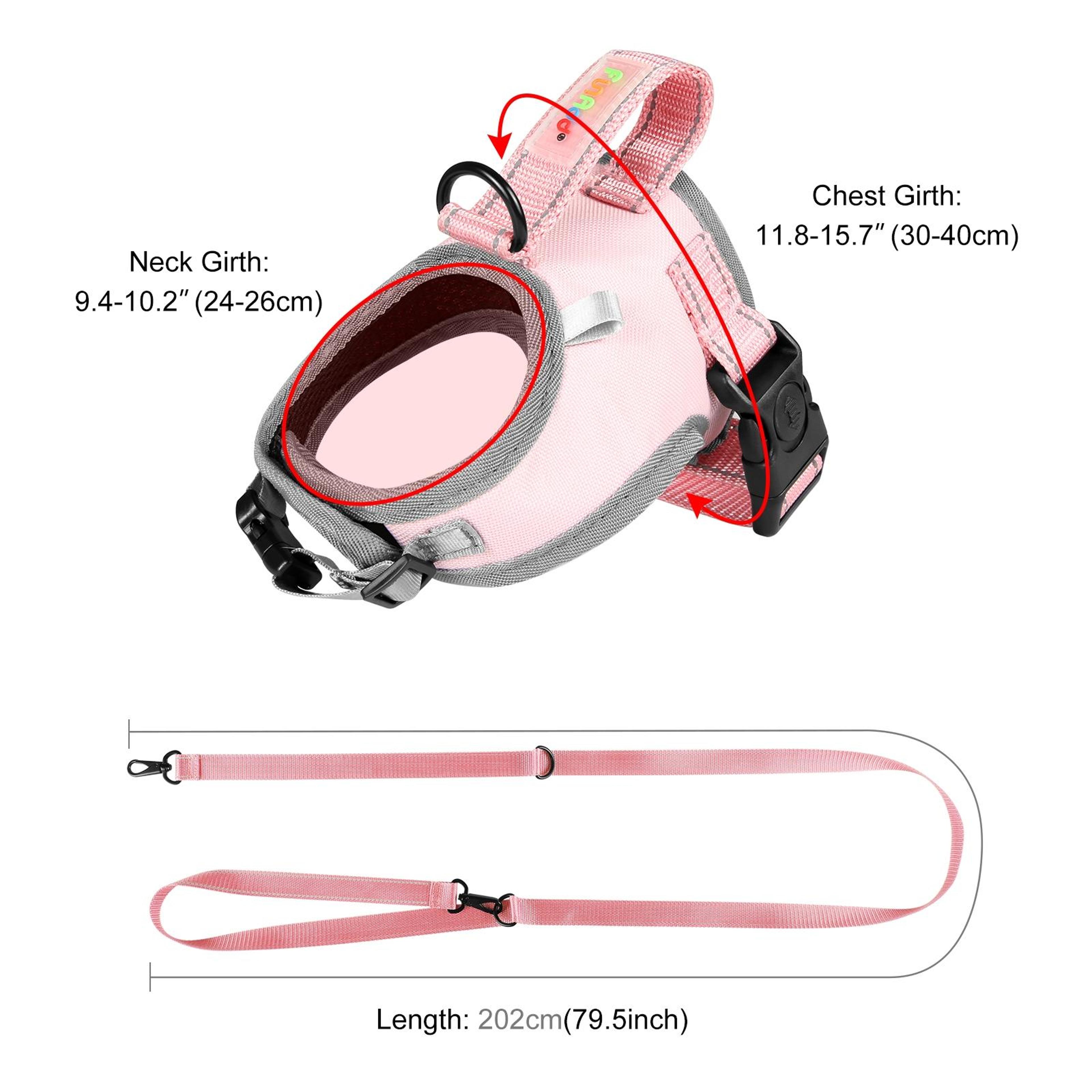 FunAdd Reflective Dog Harness Breathable Adjustable No Pull Pet Vest With Leash 2