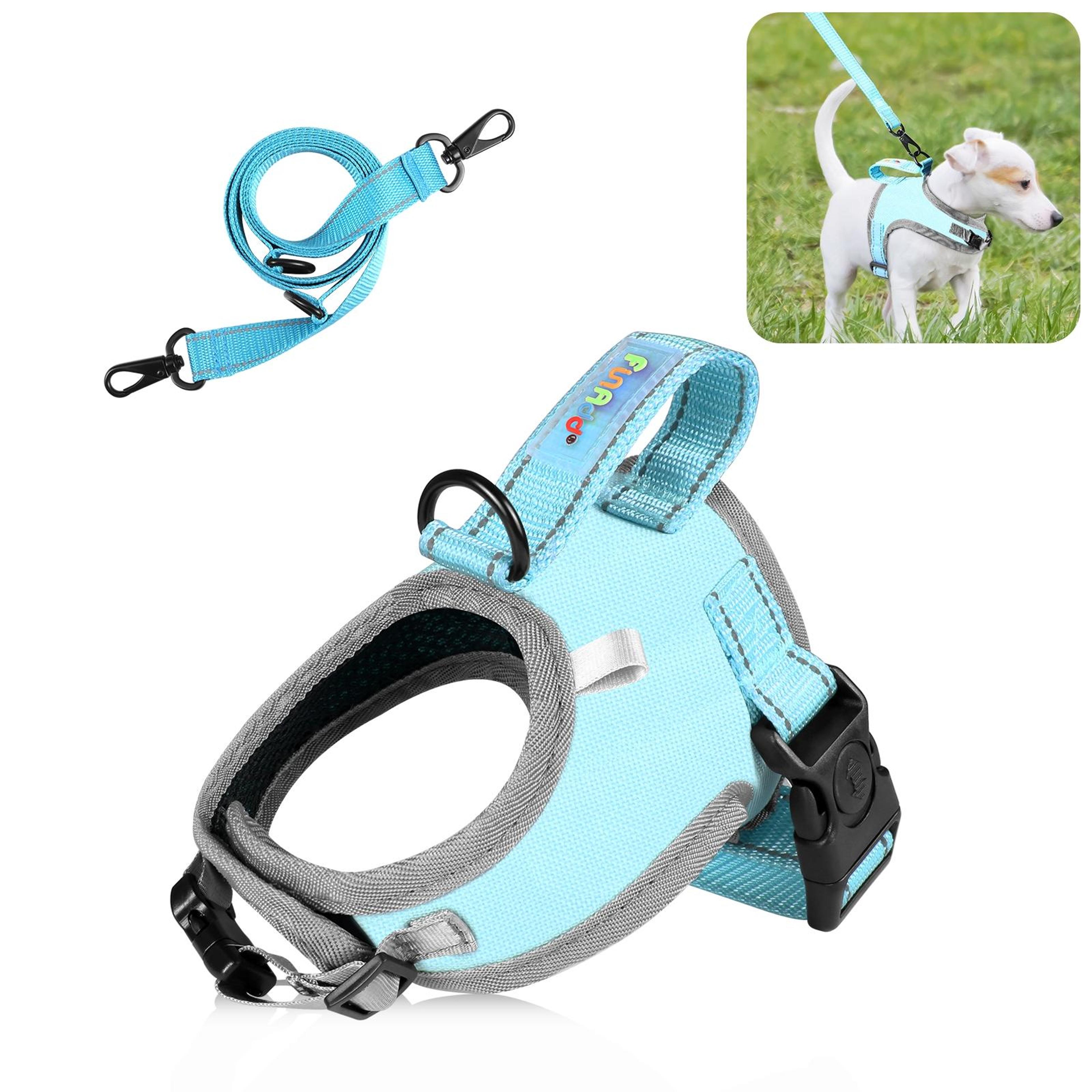 FunAdd Reflective Dog Harness Breathable Adjustable No Pull Pet Vest With Leash 10