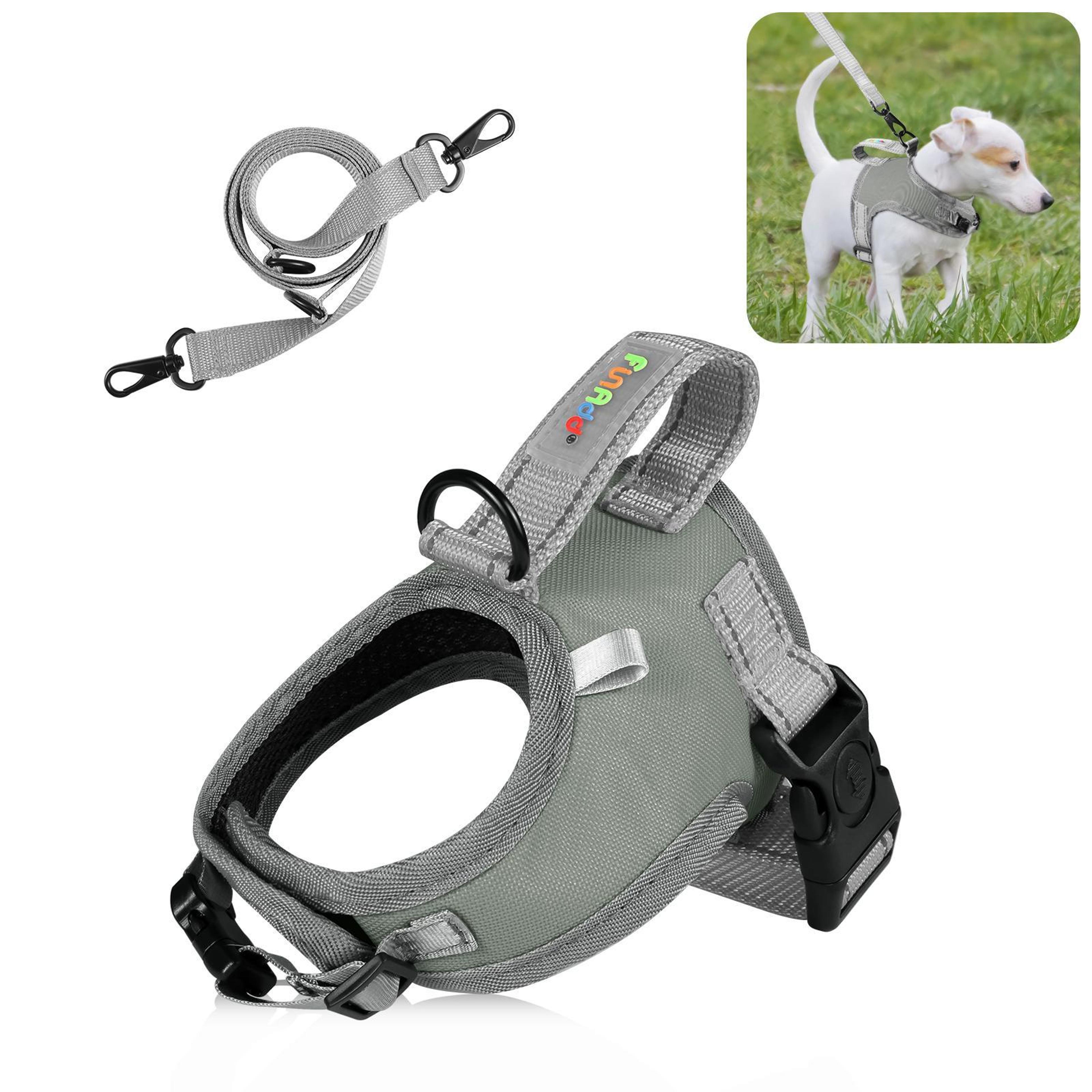 FunAdd Reflective Dog Harness Breathable Adjustable No Pull Pet Vest With Leash 12